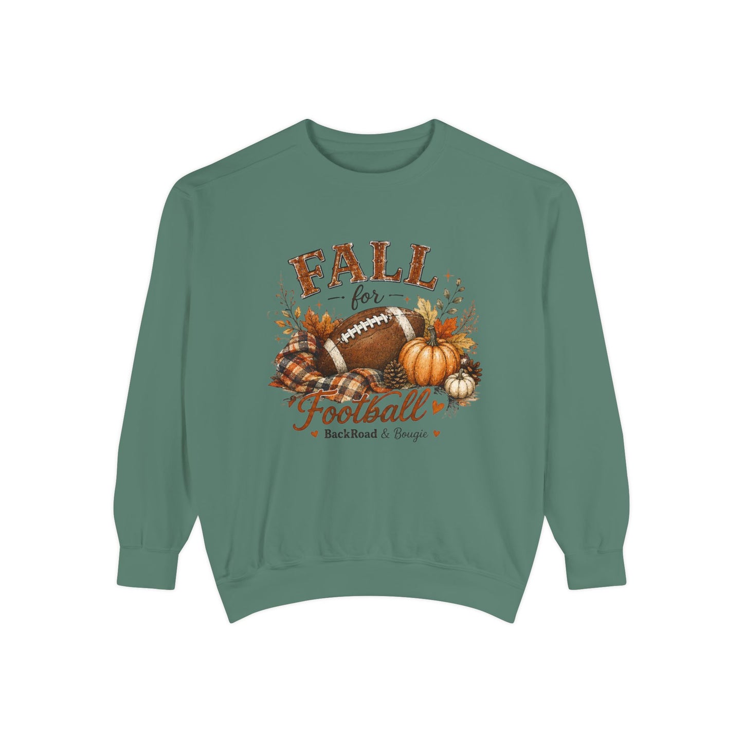 Fall for Football Sweatshirt — Autumn Pumpkin & Football Graphic Crewneck
