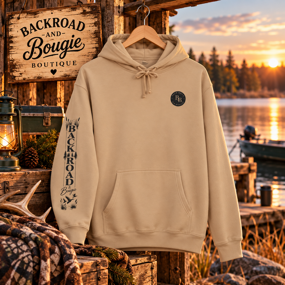 🌲 BackRoad & Bougie Camo Hoodie
