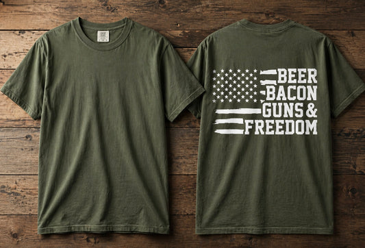 Beer, Bacon, Guns & Freedom Men’s T-Shirt