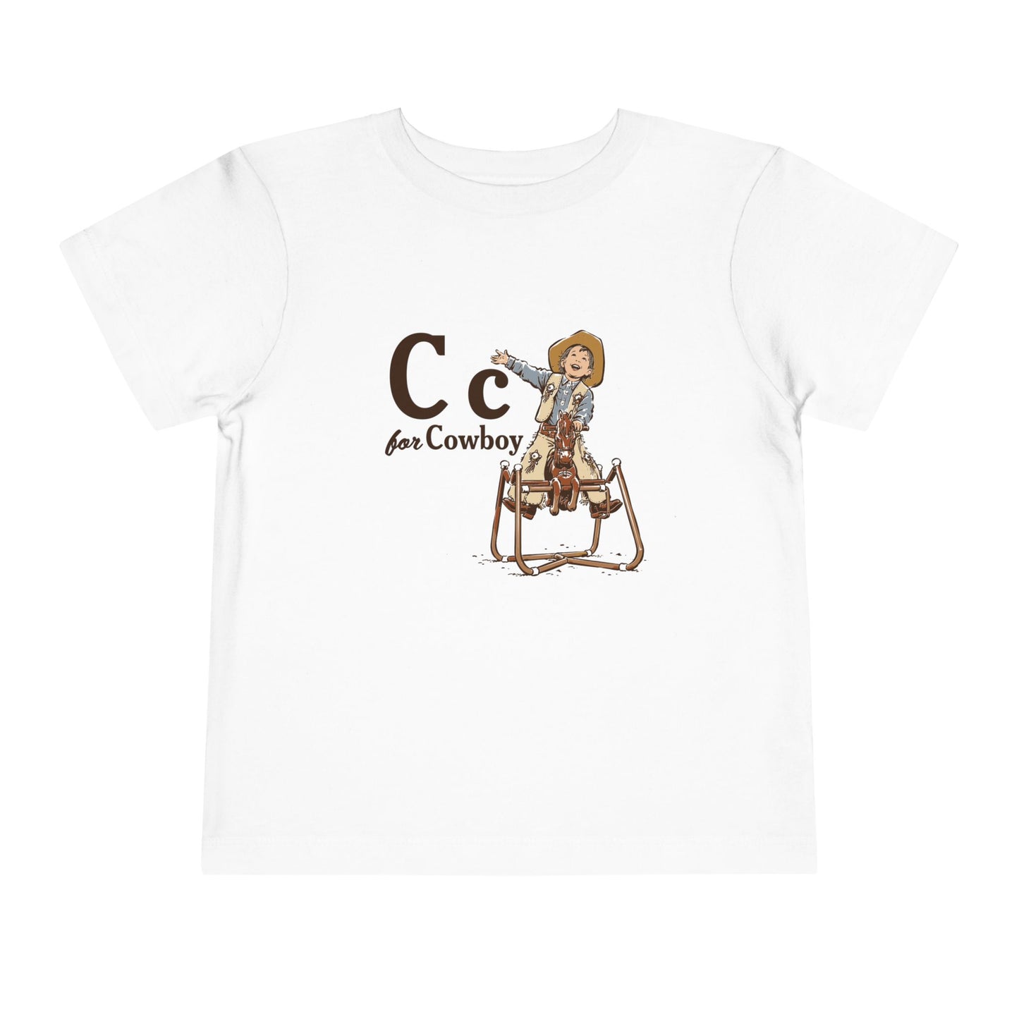 Toddler Tee — "C for Cowboy" Cute Western Cowboy Graphic Shirt