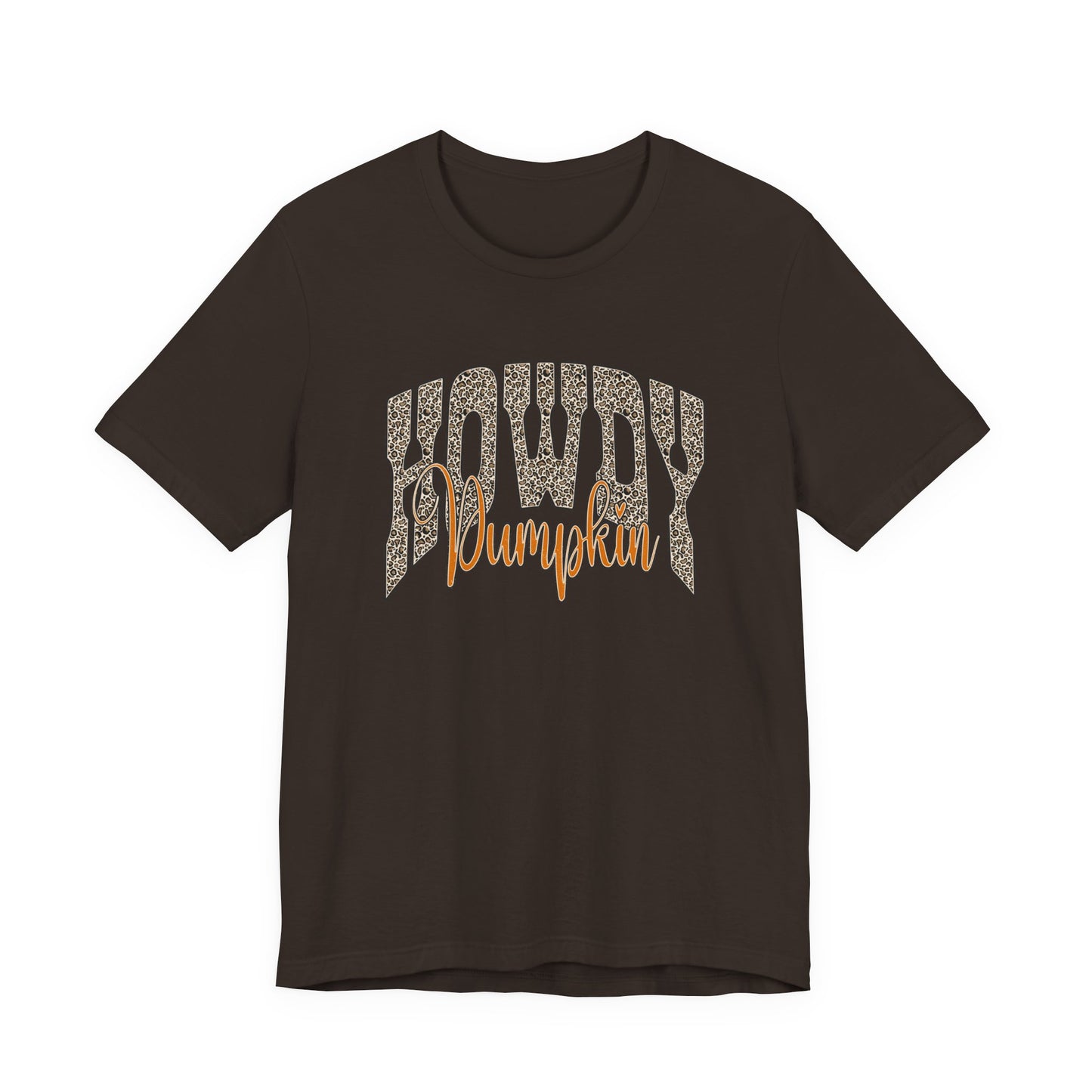 Howdy Pumpkin Leopard Print Tee — Fall Graphic T-Shirt