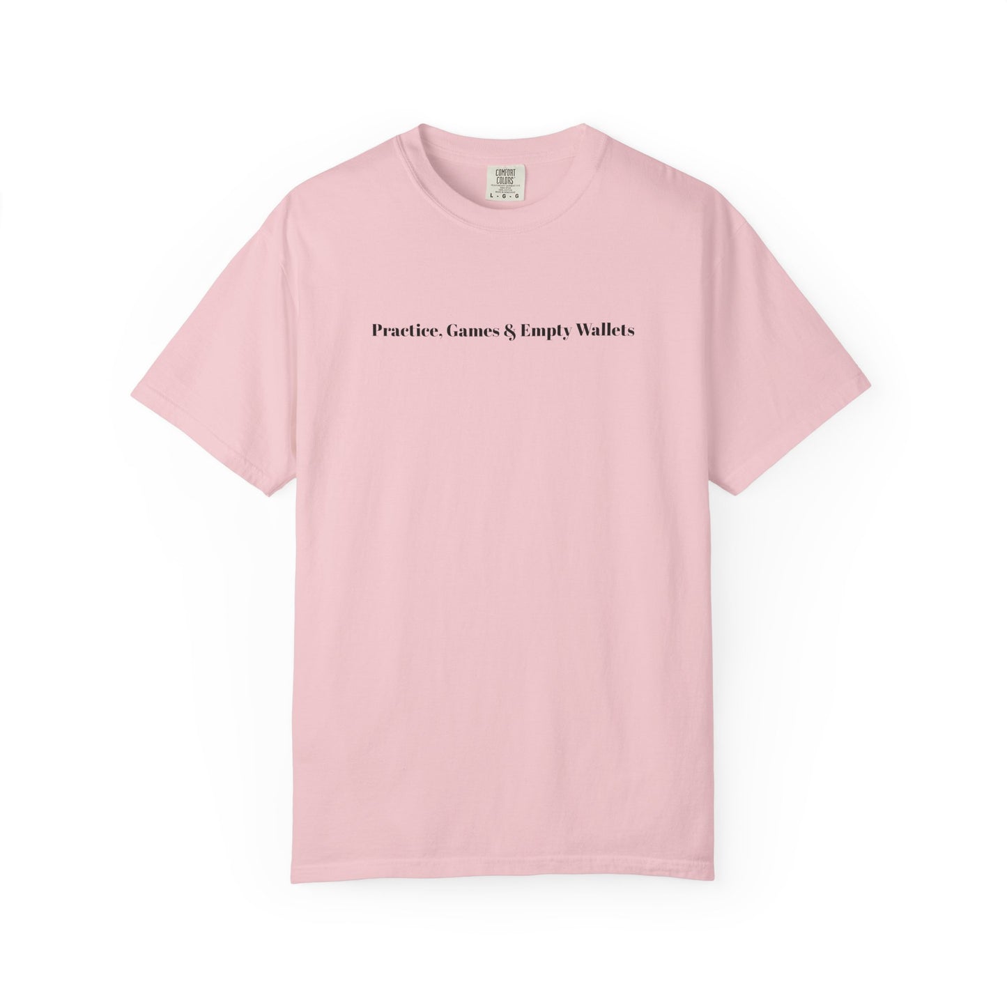 T-Shirt — “Practice. Learn. Repeat. Wallets.” Minimalist White Graphic Tee