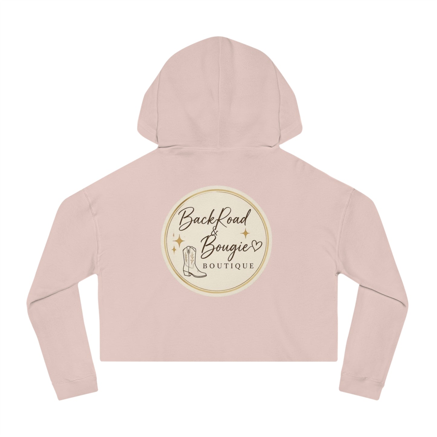 Back Road & Bougie Cropped Hoodie 🌾🤍  Cozy Country Style with a Bougie Twist