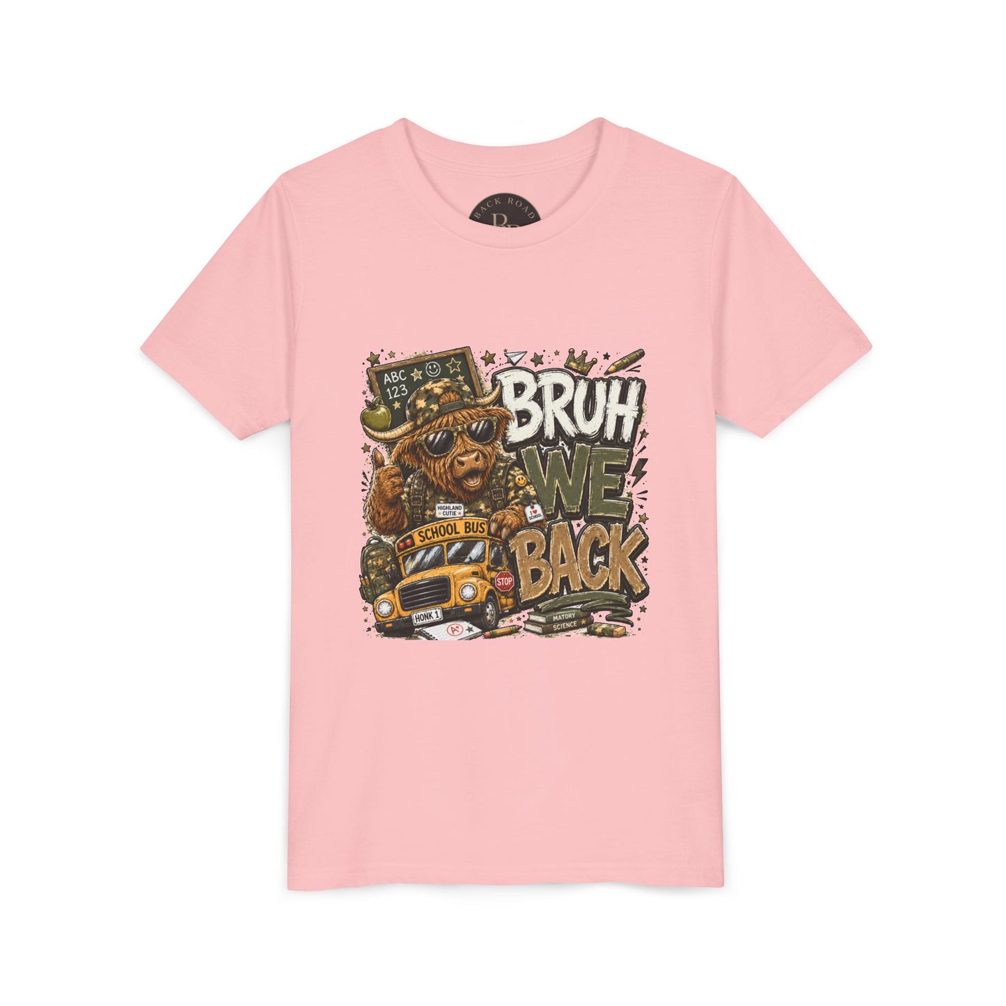 BRUH, WE BACK. 🐮🚌📚 Youth Tee