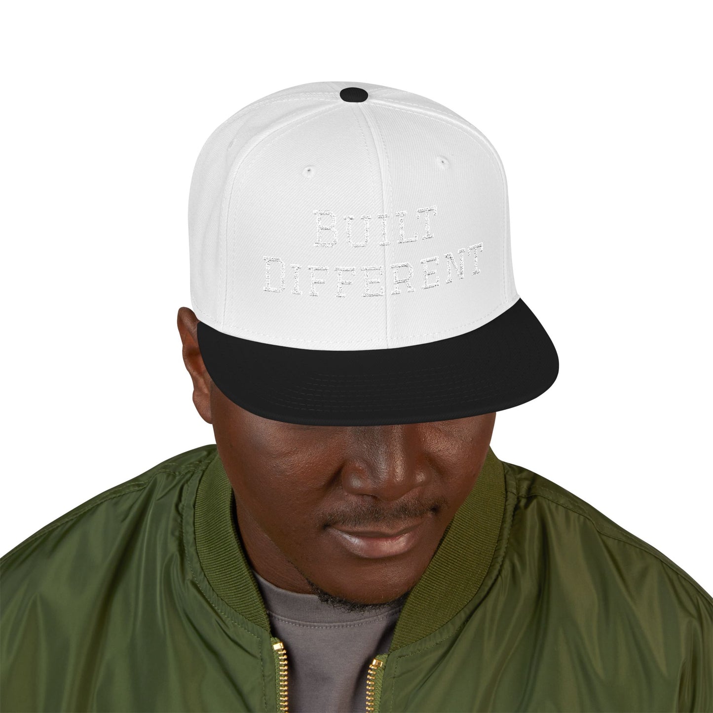 Built Different Embroidered Snapback Hat — Adjustable Streetwear Cap