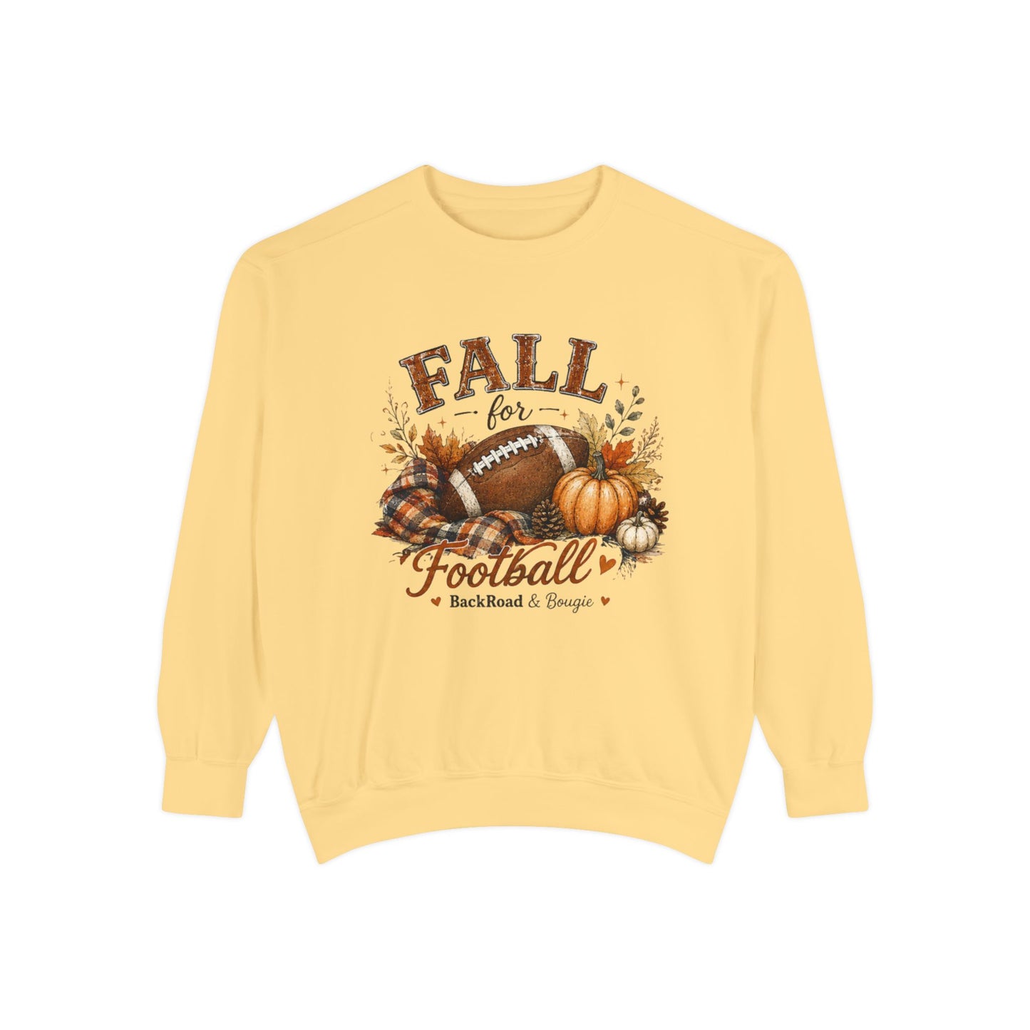 Fall for Football Sweatshirt — Autumn Pumpkin & Football Graphic Crewneck