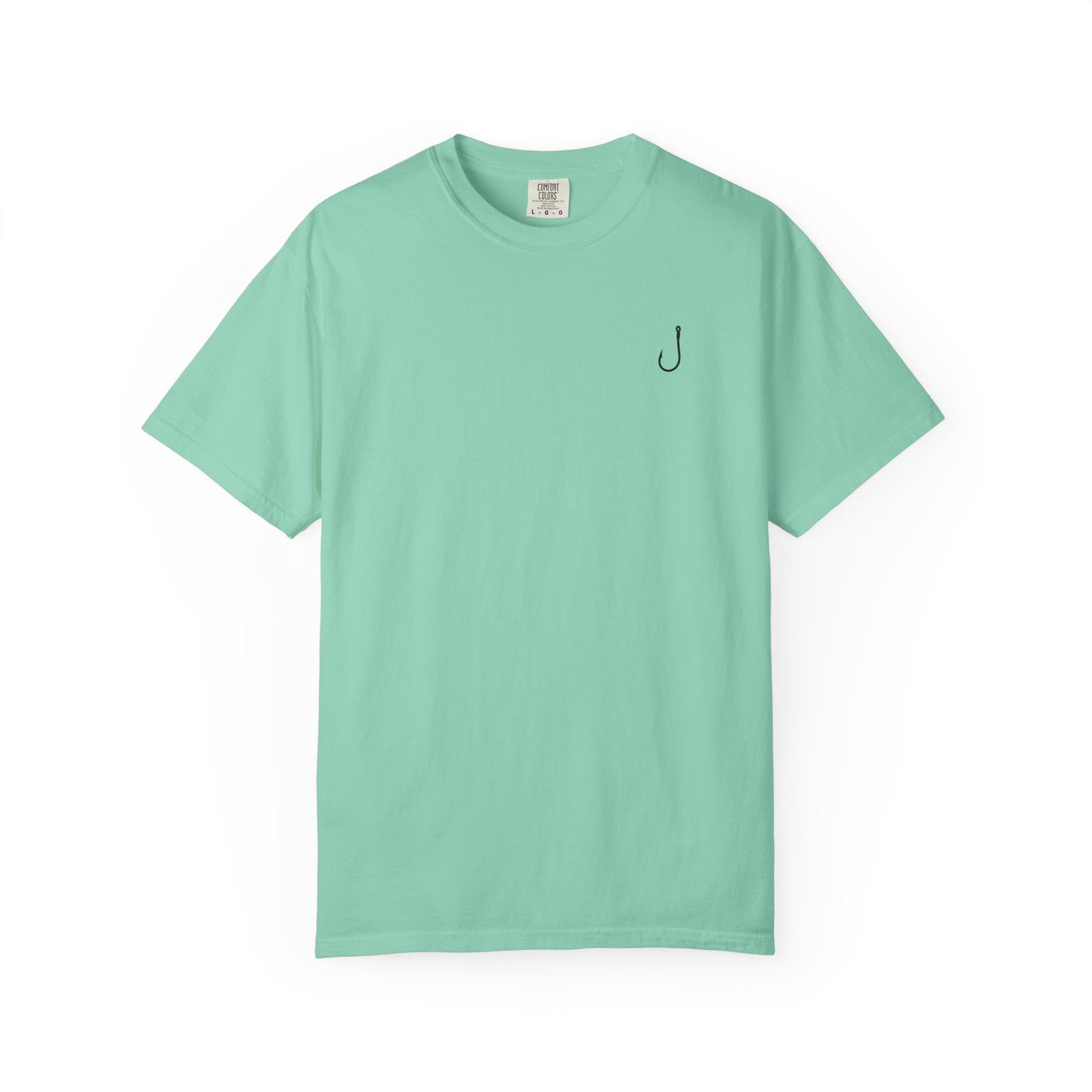 Trout Fishing Graphic T‑Shirt — Vintage Fly Rod & Hook Design