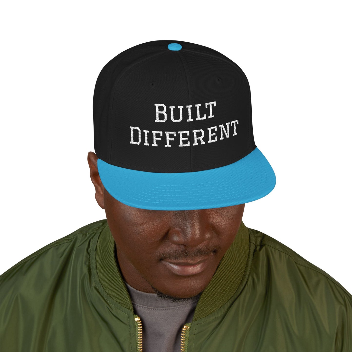 Built Different Embroidered Snapback Hat — Adjustable Streetwear Cap