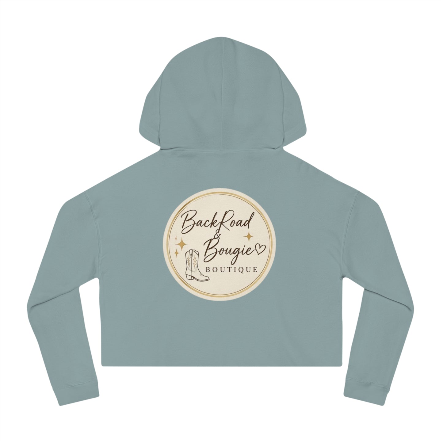 Back Road & Bougie Cropped Hoodie 🌾🤍  Cozy Country Style with a Bougie Twist
