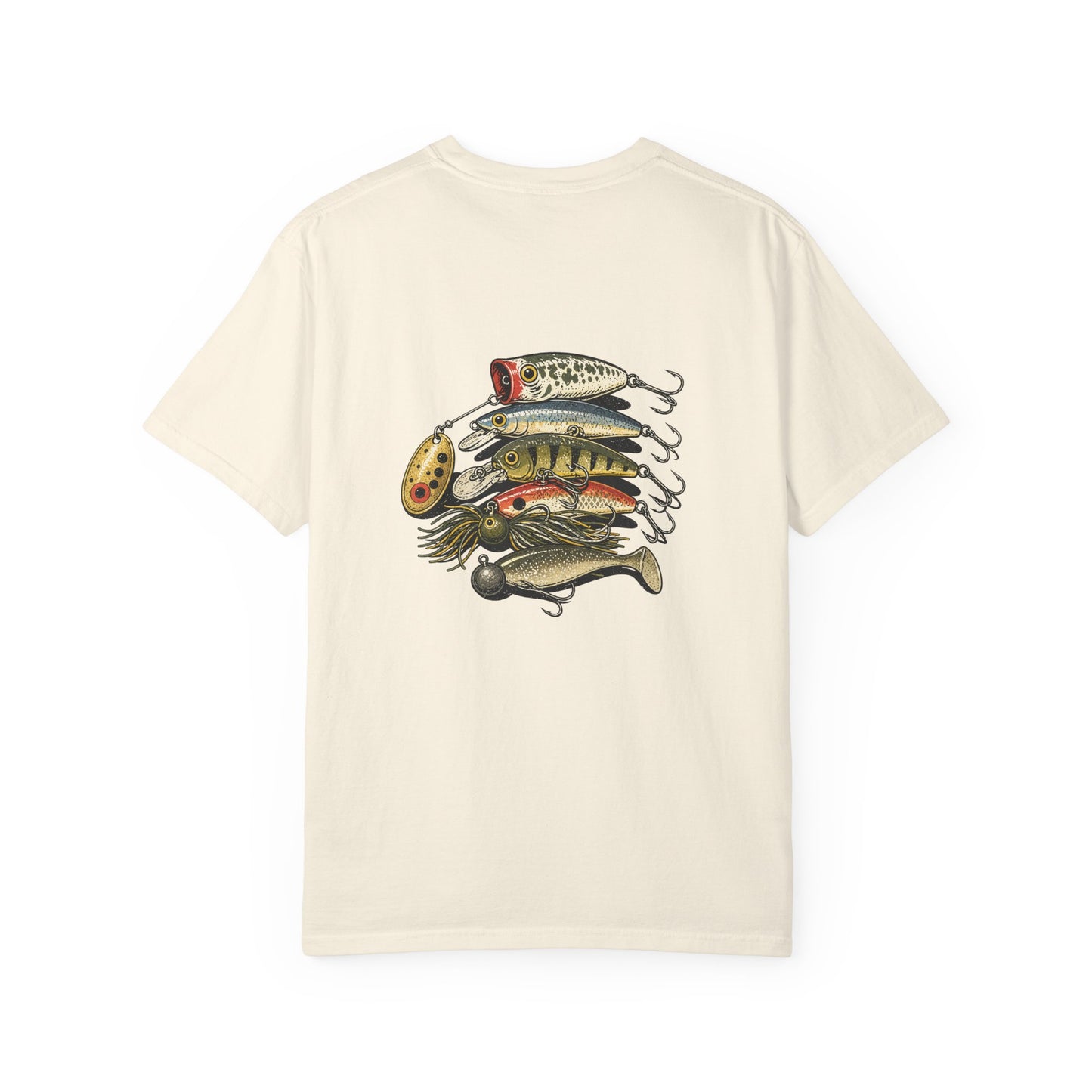 Fishing Lures T-Shirt — Vintage Stack of Baits Graphic Tee