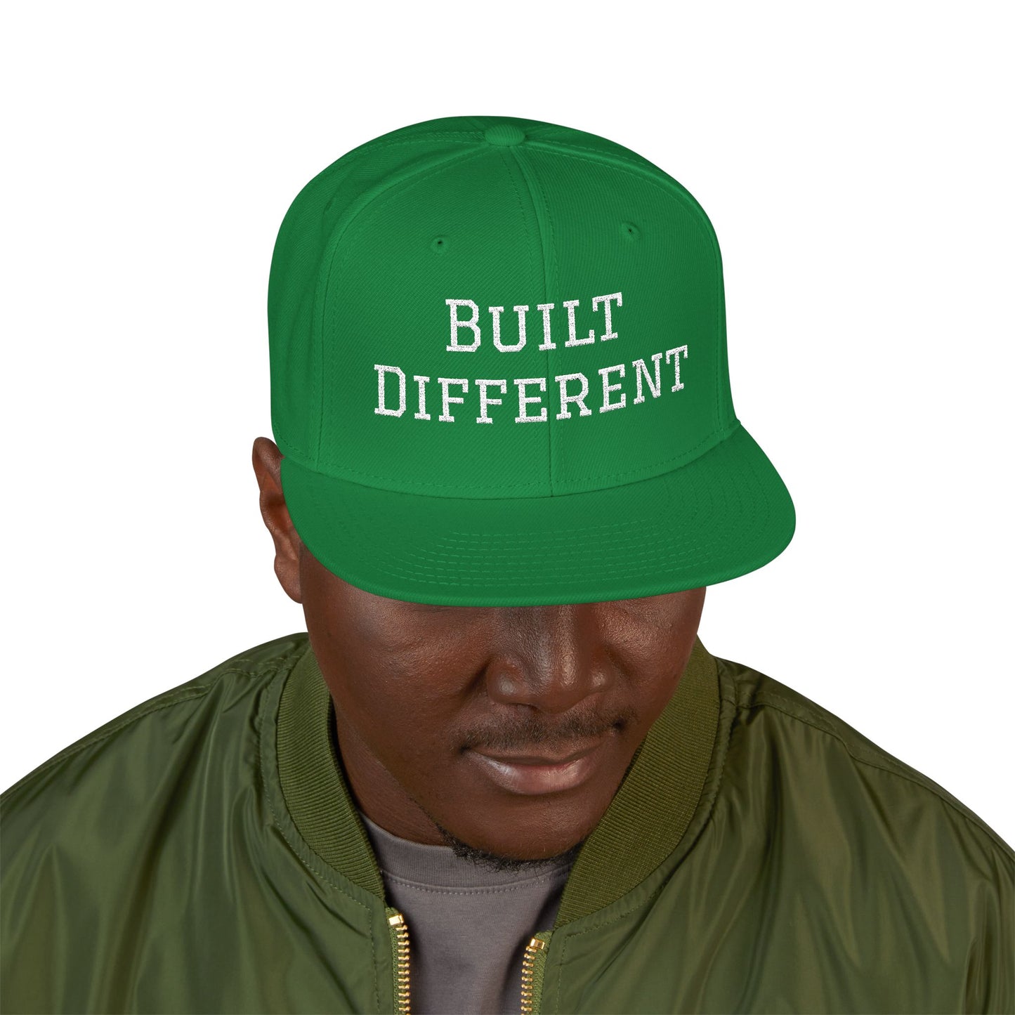 Built Different Embroidered Snapback Hat — Adjustable Streetwear Cap