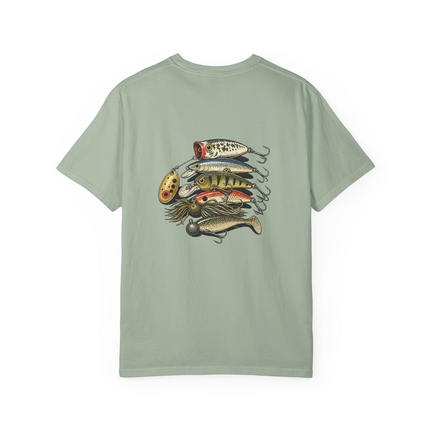 Fishing Lures T-Shirt — Vintage Stack of Baits Graphic Tee