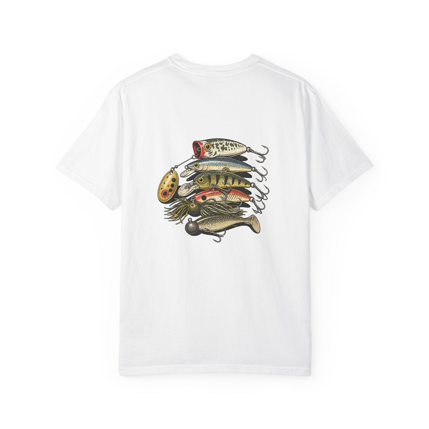 Fishing Lures T-Shirt — Vintage Stack of Baits Graphic Tee