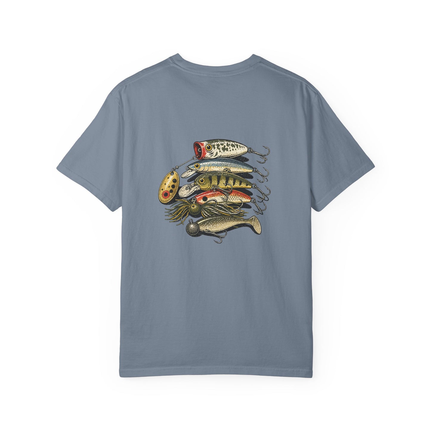 Fishing Lures T-Shirt — Vintage Stack of Baits Graphic Tee