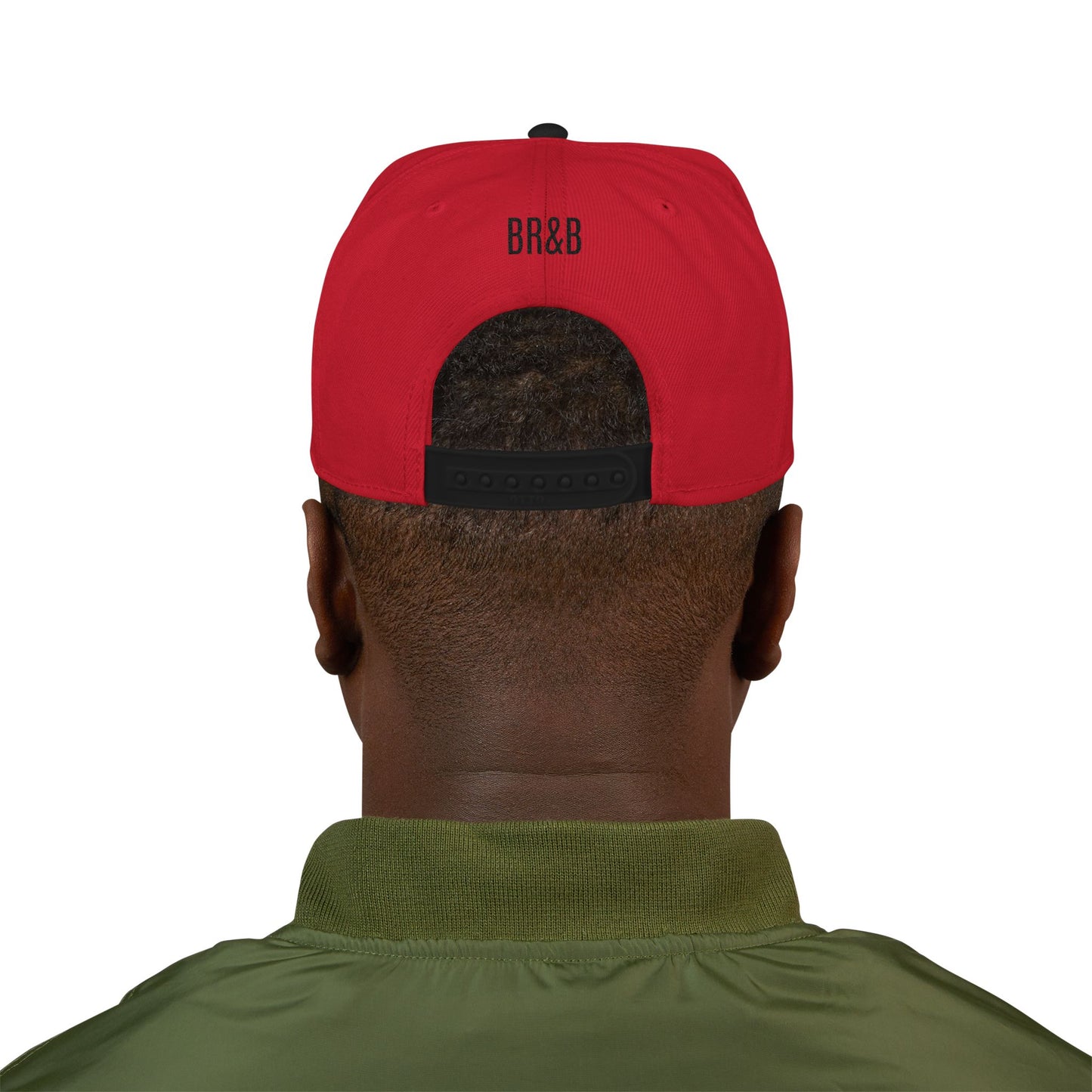 Embroidered Snapback Hat — 'Learned More When' Minimal Vertical Text