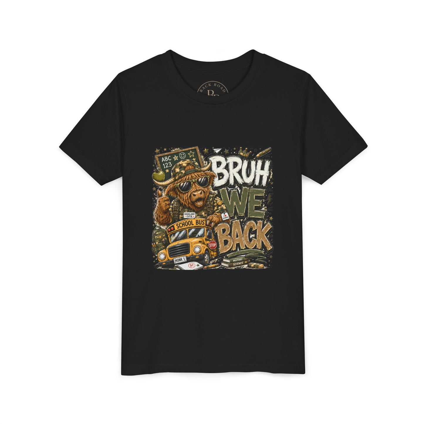 BRUH, WE BACK. 🐮🚌📚 Youth Tee