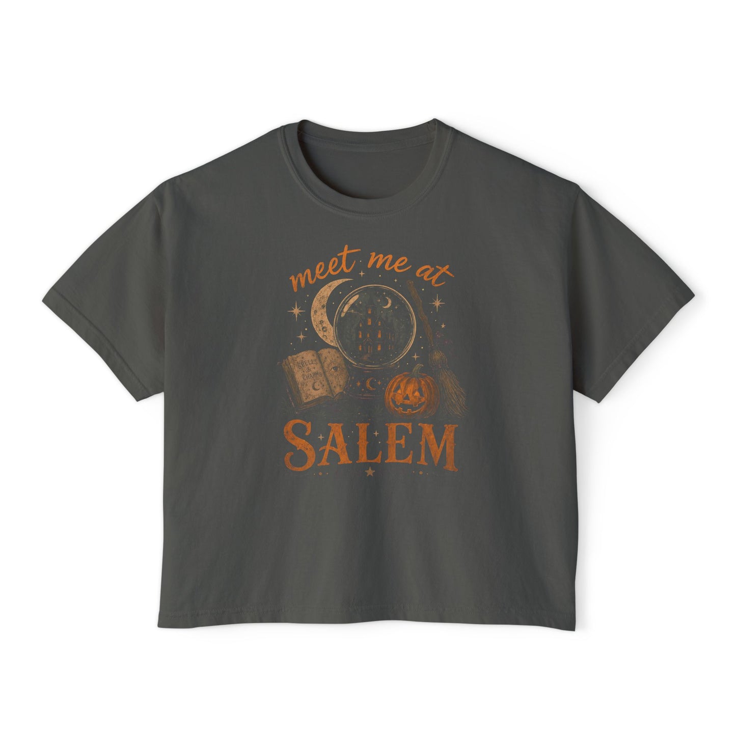 🖤 Meet Me at Salem – Boxy Tee 🖤
— Vintage Halloween Witchy Graphic