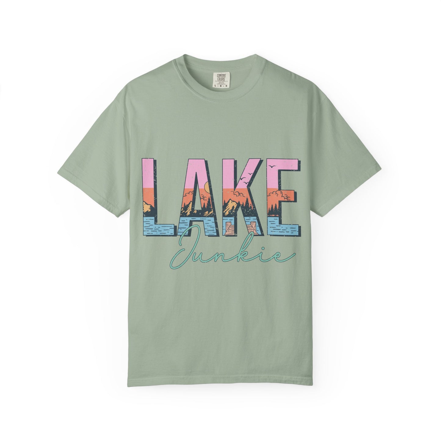Lake Junkie T-Shirt — Vintage Lakeside Sunset Graphic Tee