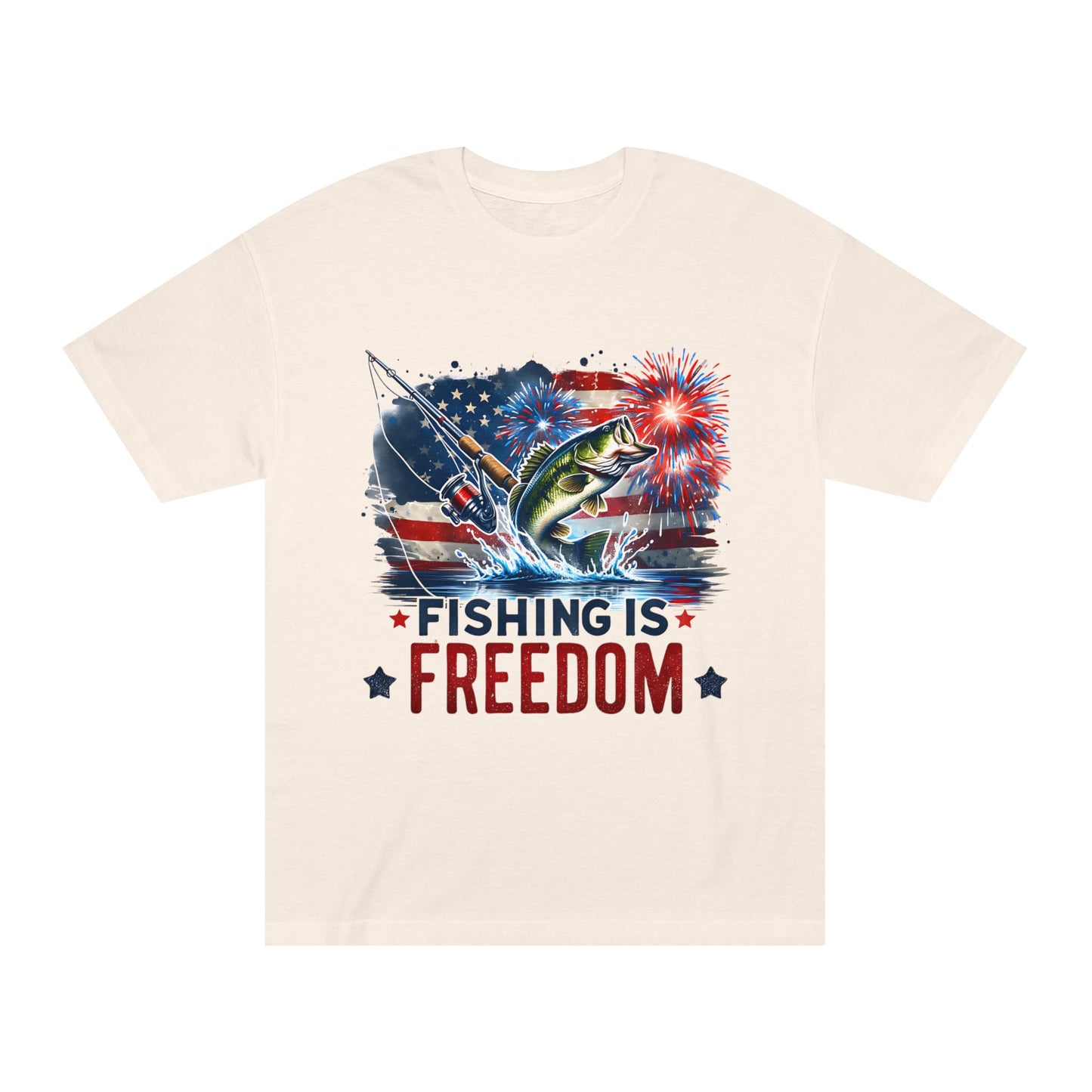 Men's Fishing Is Freedom 4th of July T-Shirt