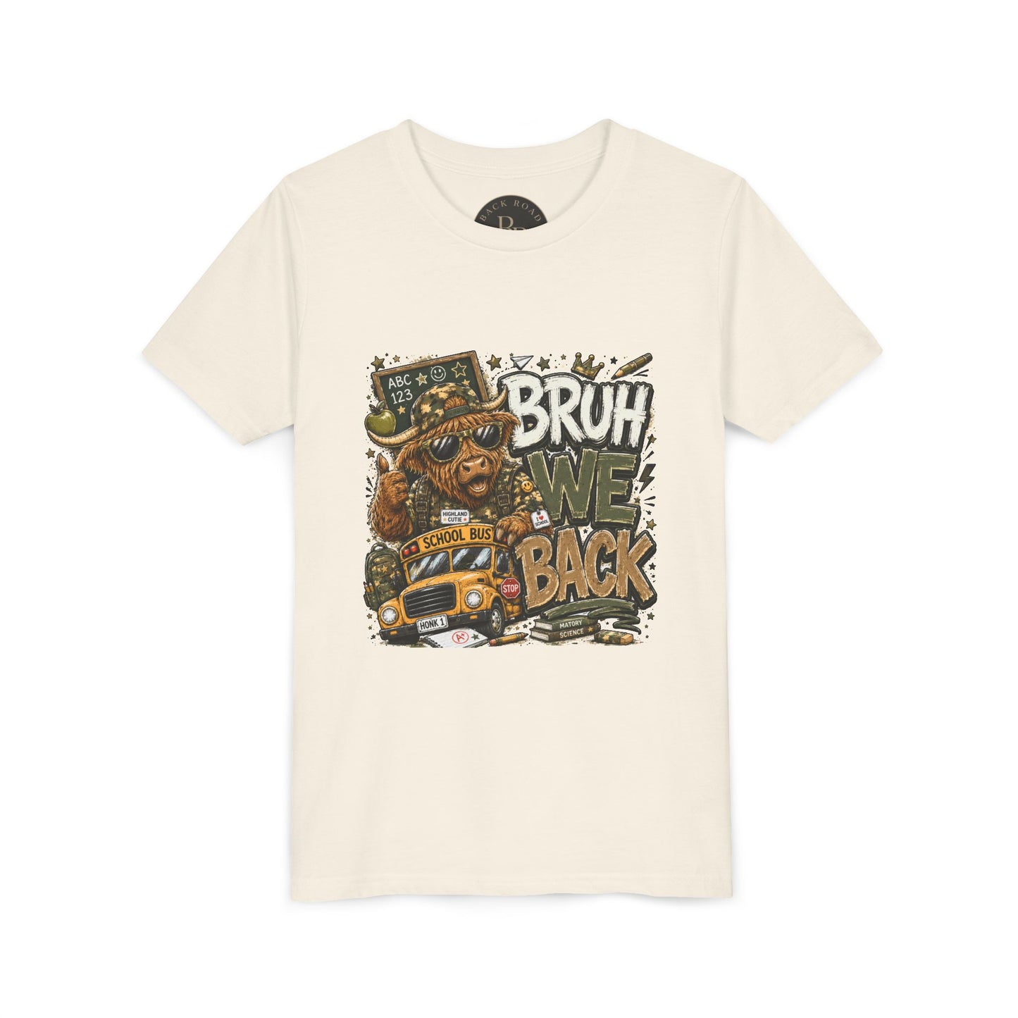 BRUH, WE BACK. 🐮🚌📚 Youth Tee