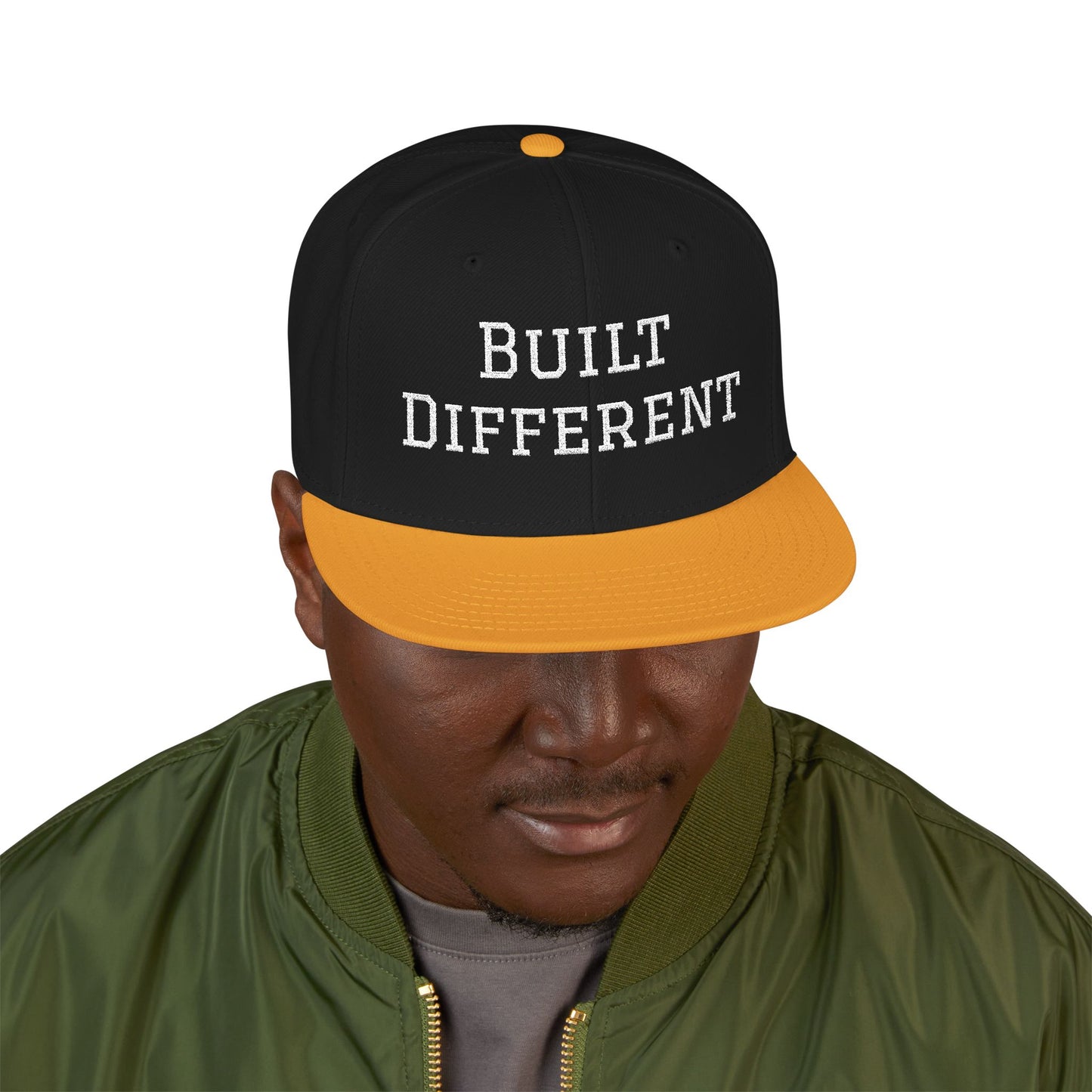 Built Different Embroidered Snapback Hat — Adjustable Streetwear Cap