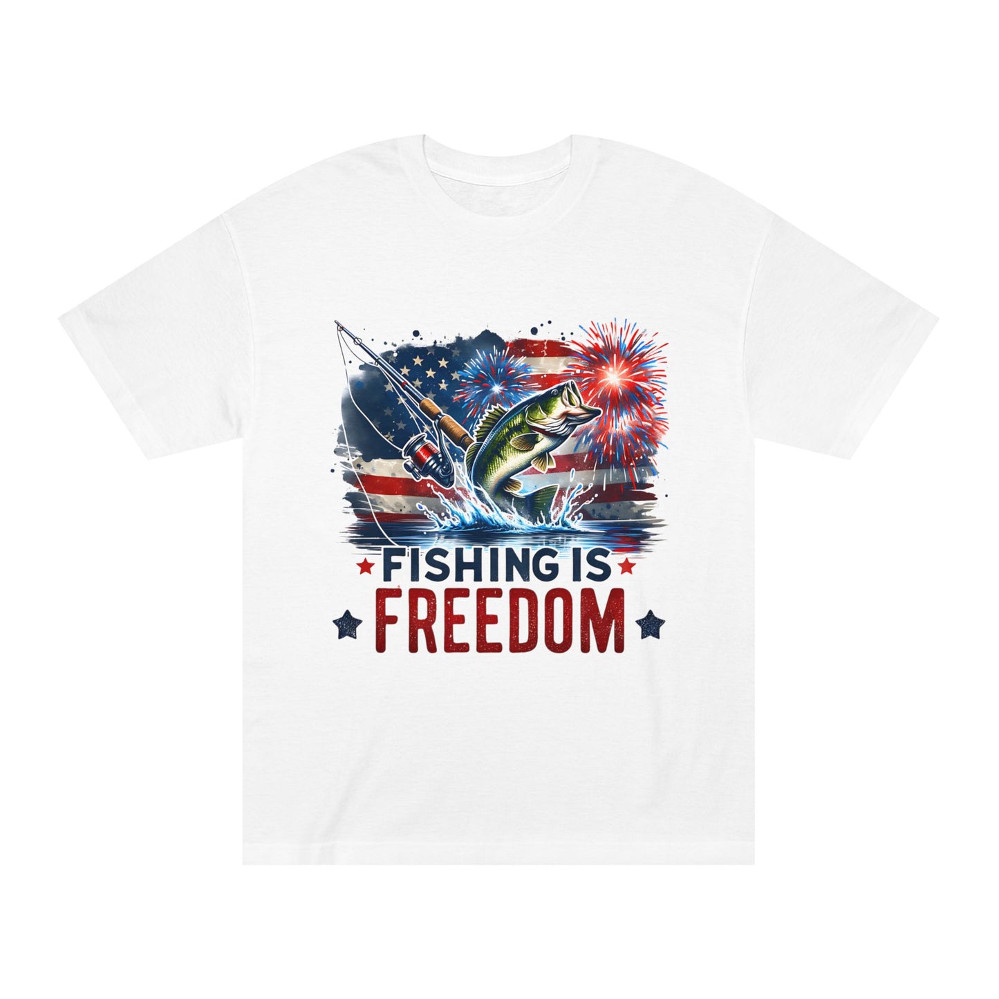 Men's Fishing Is Freedom 4th of July T-Shirt
