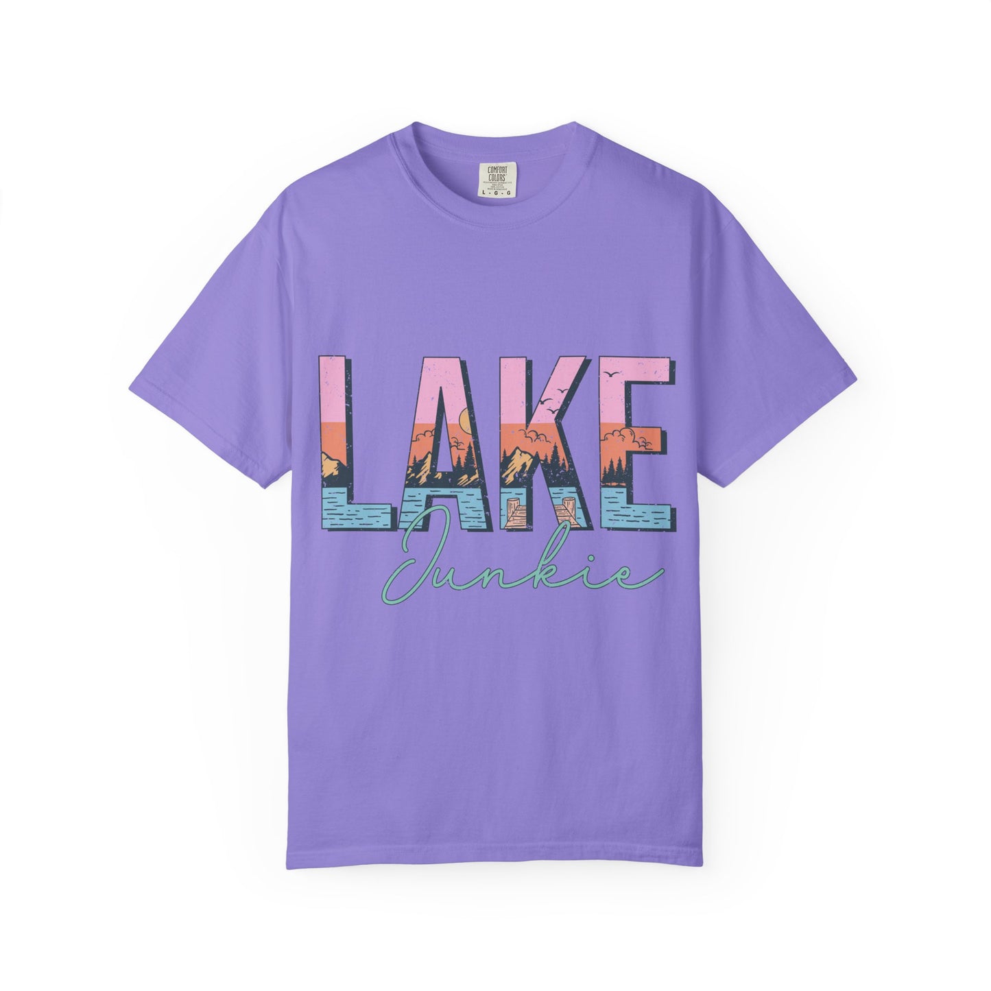 Lake Junkie T-Shirt — Vintage Lakeside Sunset Graphic Tee