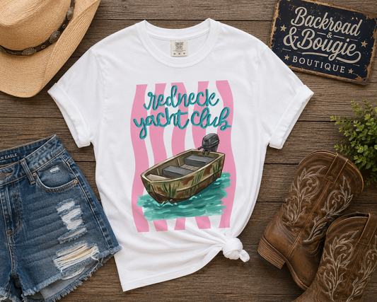 Redneck Yacht Club T-Shirt — Vintage Jon Boat Graphic Tee