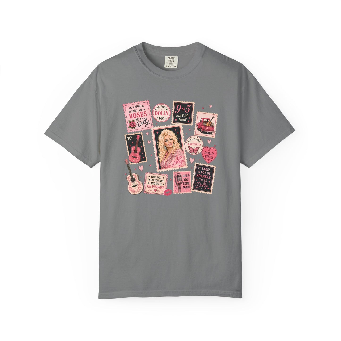 Dolly Parton Pink Collage T-Shirt — Vintage Country Music Graphic Tee