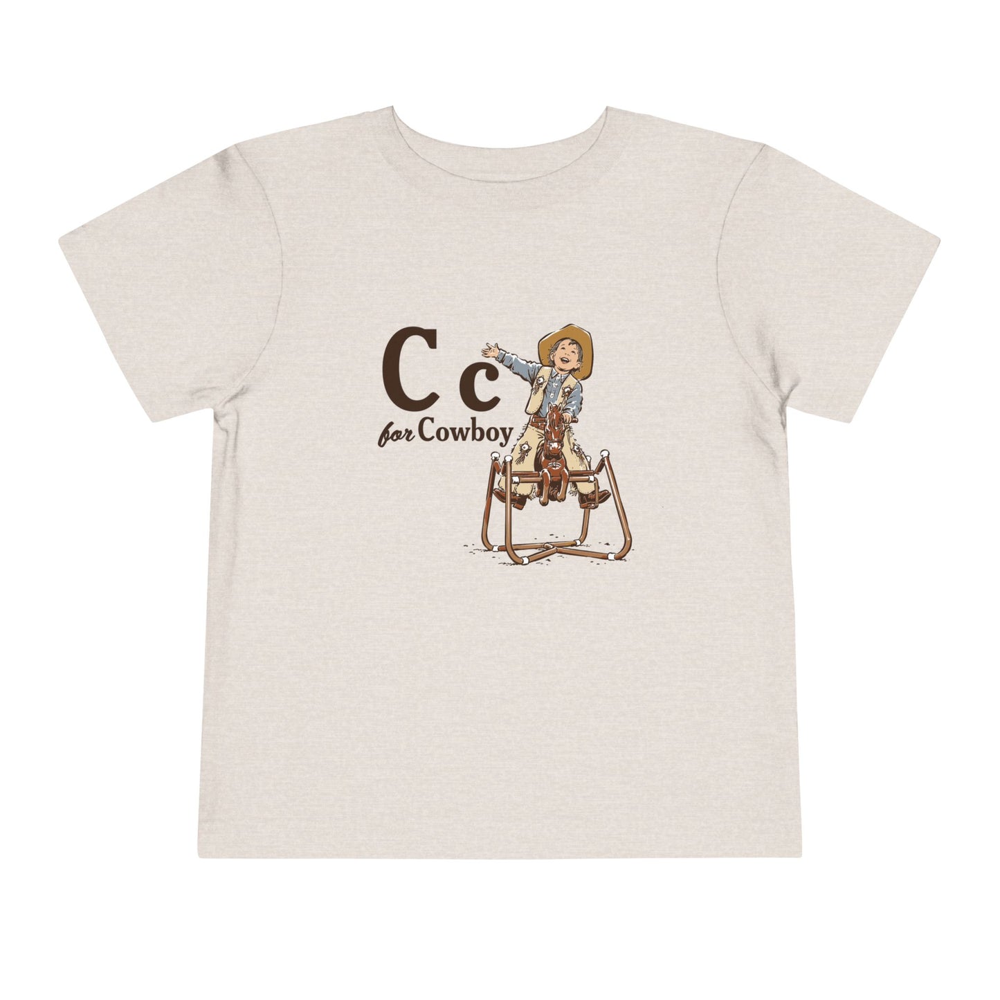 Toddler Tee — "C for Cowboy" Cute Western Cowboy Graphic Shirt