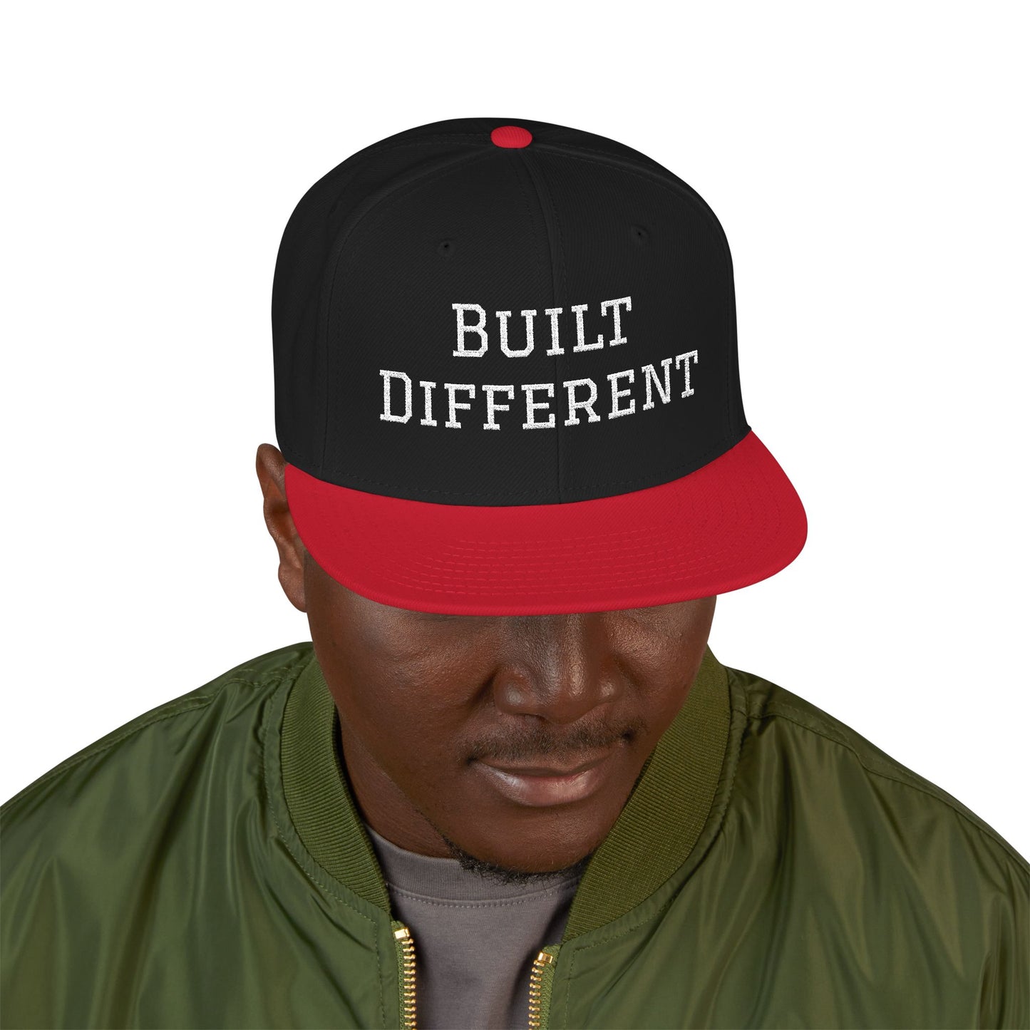 Built Different Embroidered Snapback Hat — Adjustable Streetwear Cap