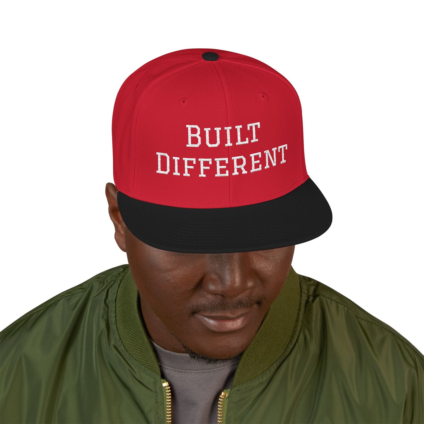 Built Different Embroidered Snapback Hat — Adjustable Streetwear Cap