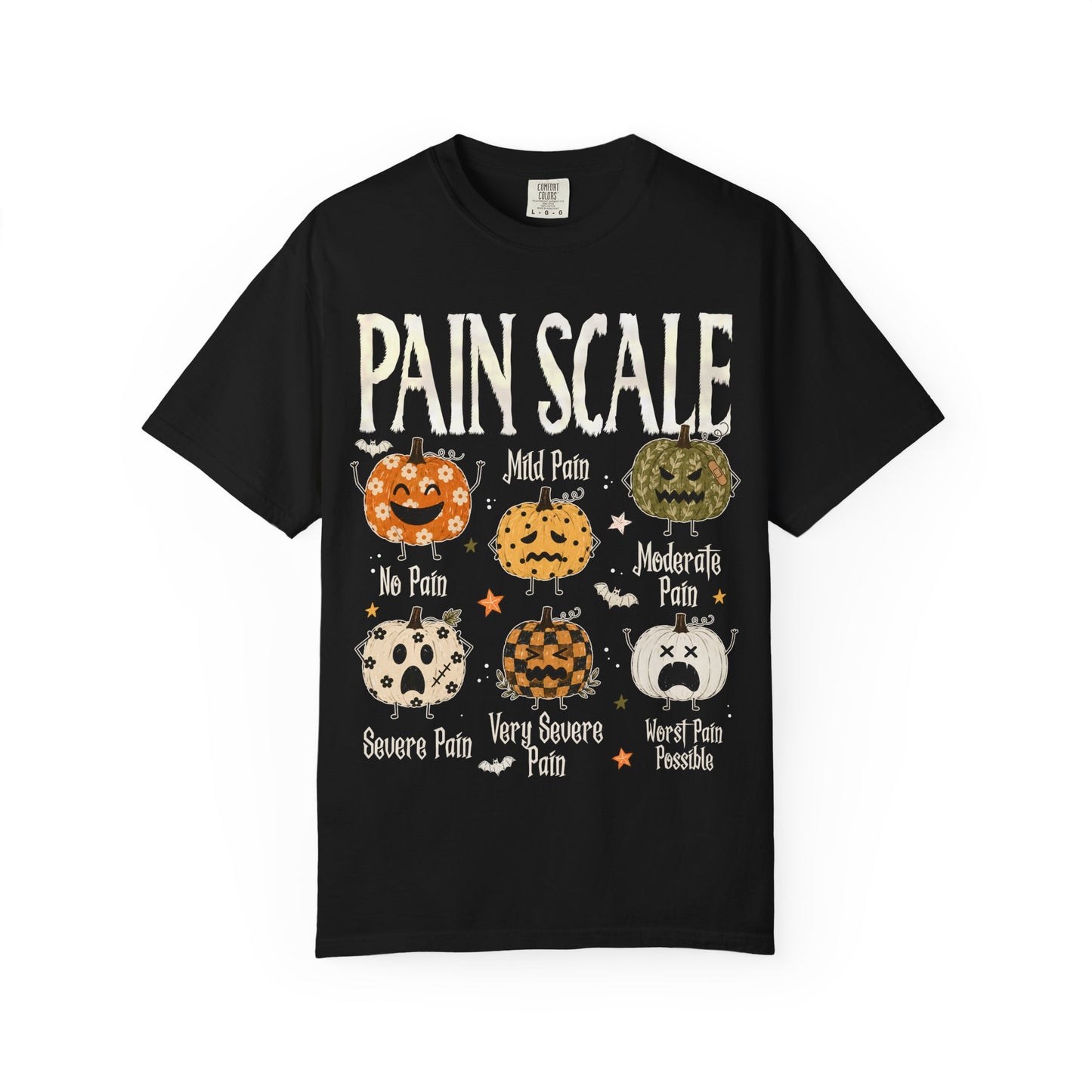 T-Shirt — Halloween 'Pain Scale' Pumpkin Graphic Tee