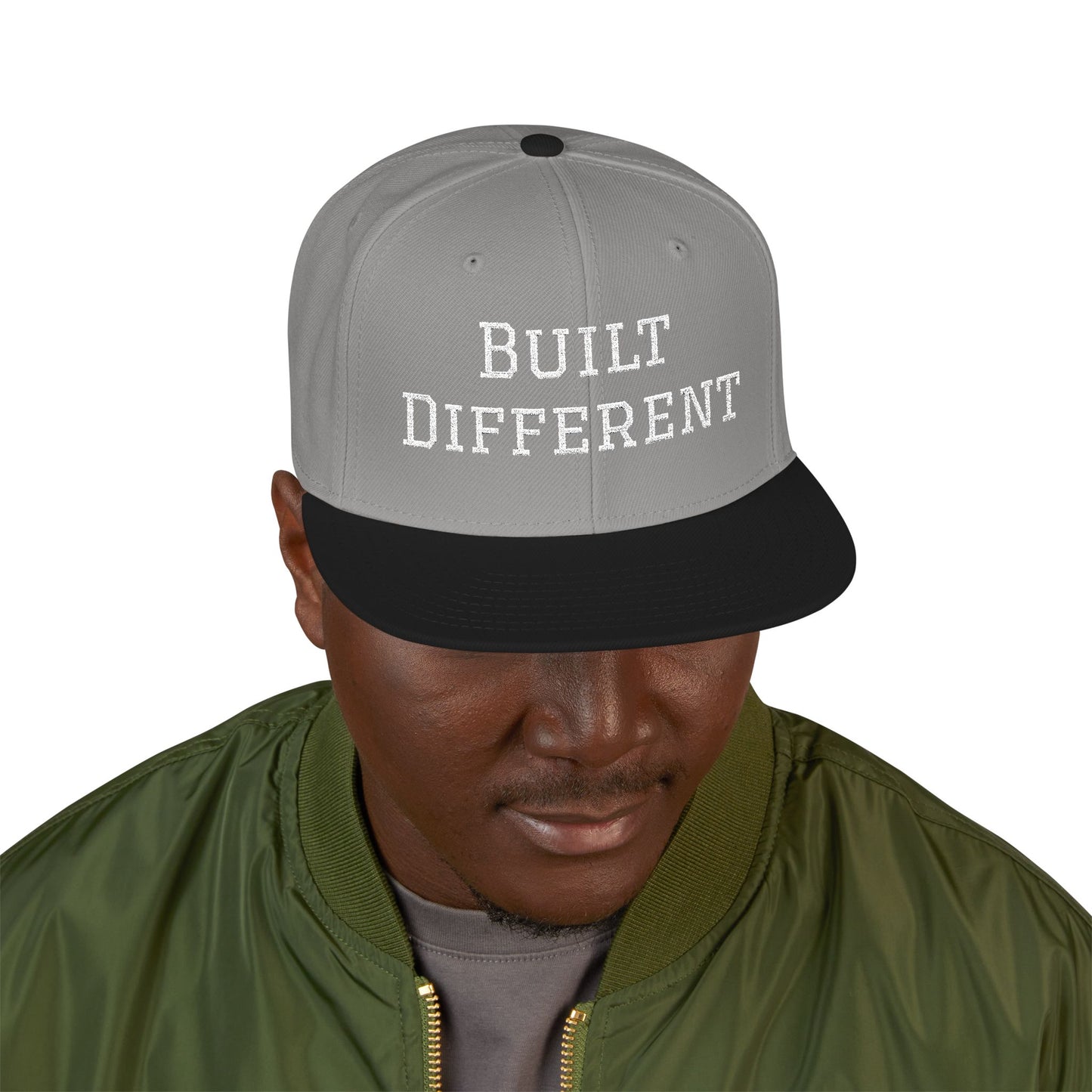 Built Different Embroidered Snapback Hat — Adjustable Streetwear Cap
