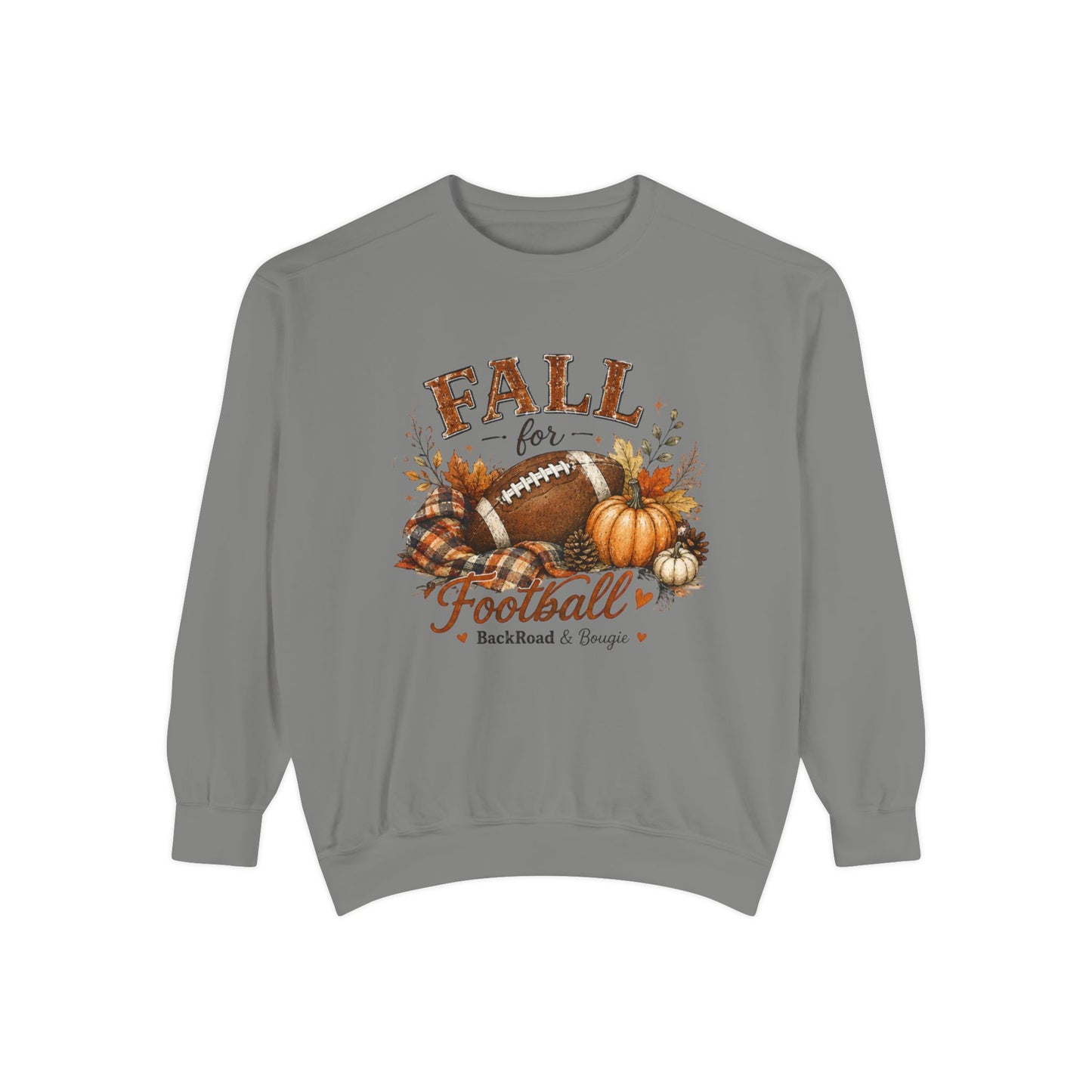 Fall for Football Sweatshirt — Autumn Pumpkin & Football Graphic Crewneck