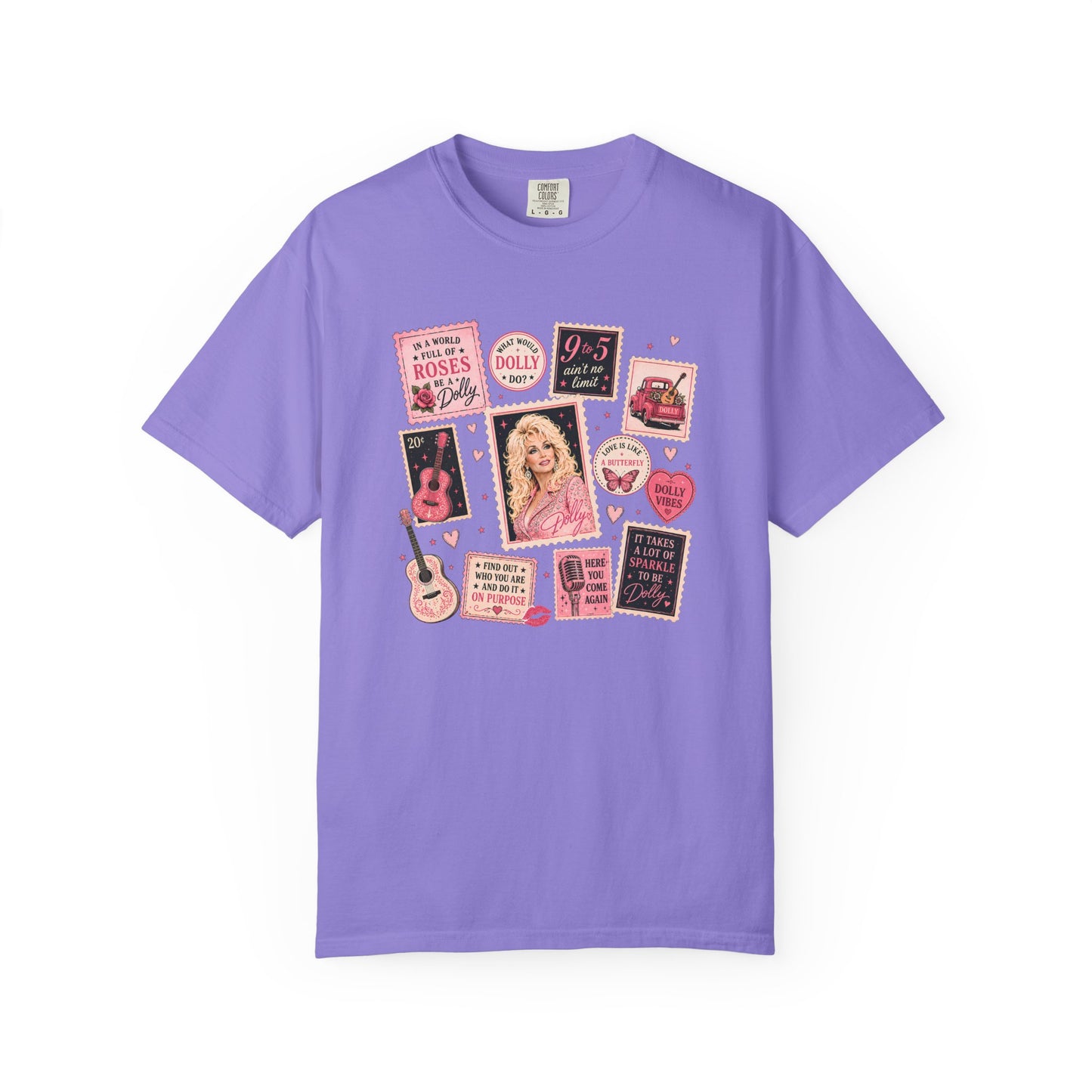Dolly Parton Pink Collage T-Shirt — Vintage Country Music Graphic Tee