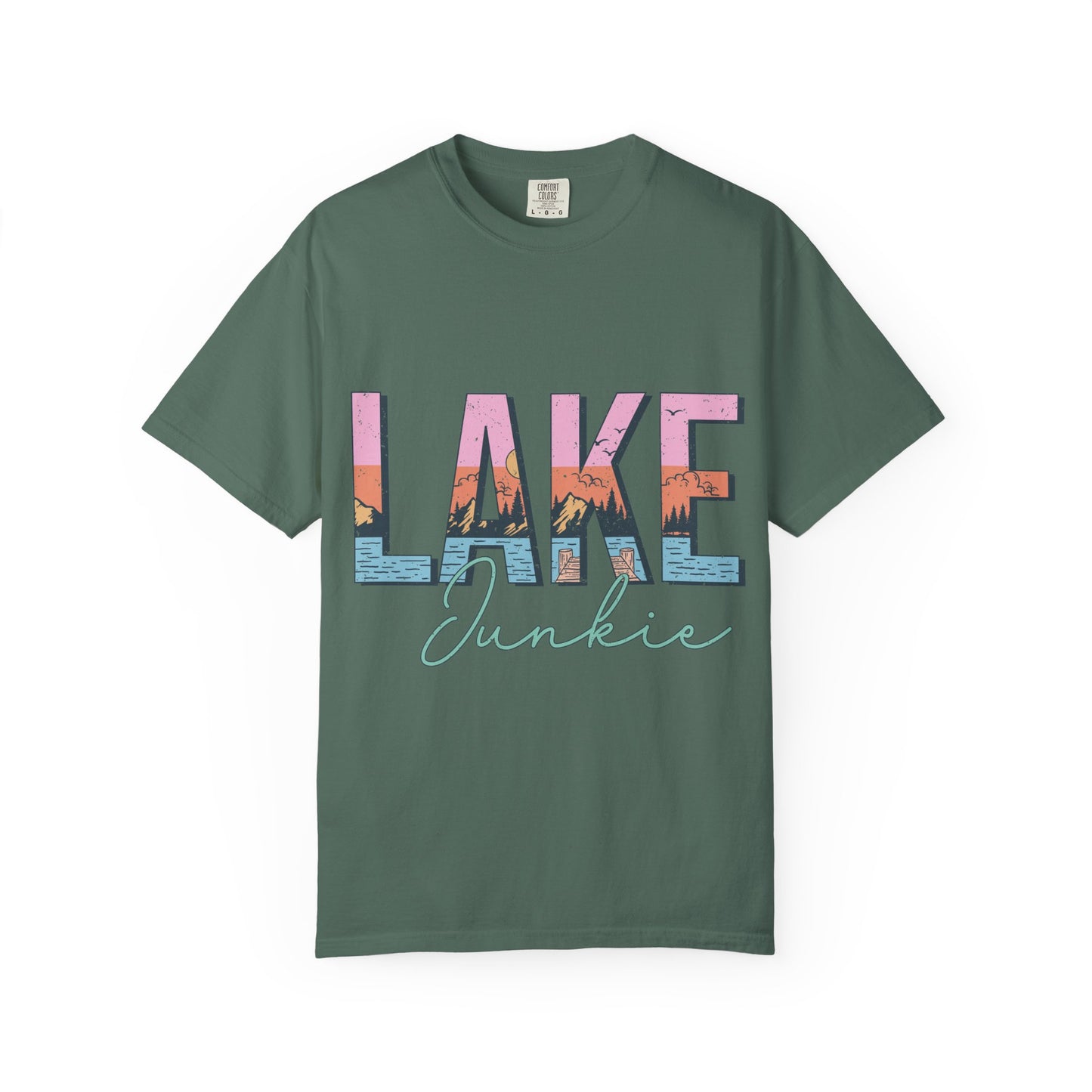Lake Junkie T-Shirt — Vintage Lakeside Sunset Graphic Tee