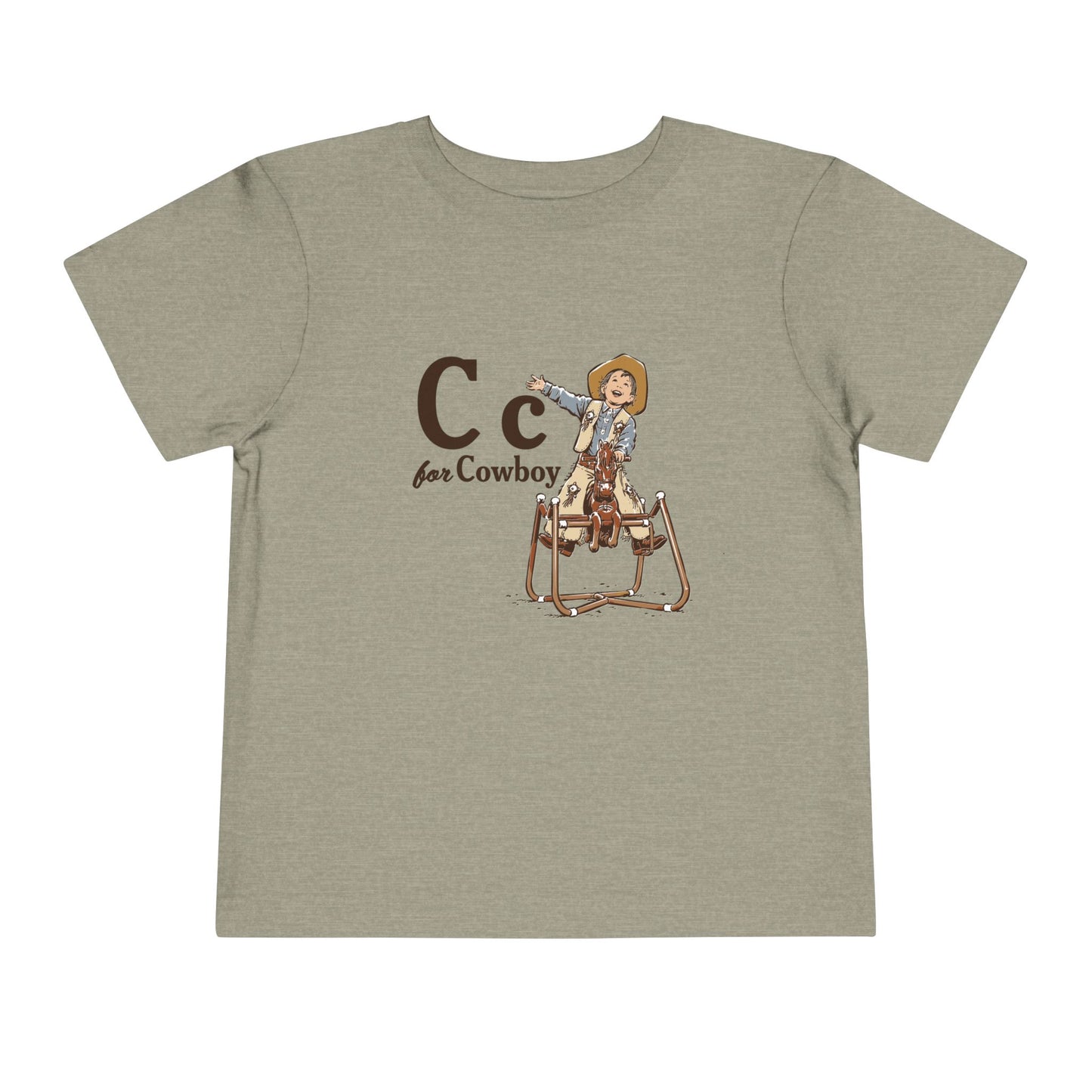 Toddler Tee — "C for Cowboy" Cute Western Cowboy Graphic Shirt
