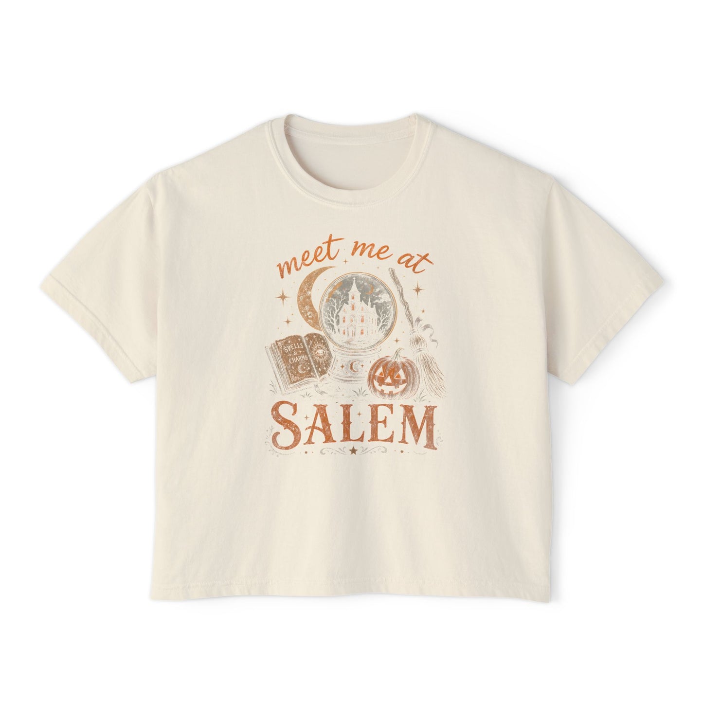 🖤 Meet Me at Salem – Boxy Tee 🖤
— Vintage Halloween Witchy Graphic