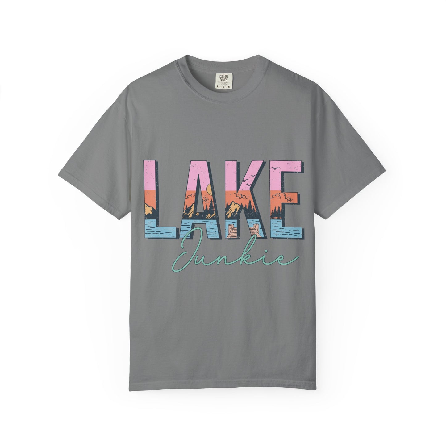 Lake Junkie T-Shirt — Vintage Lakeside Sunset Graphic Tee