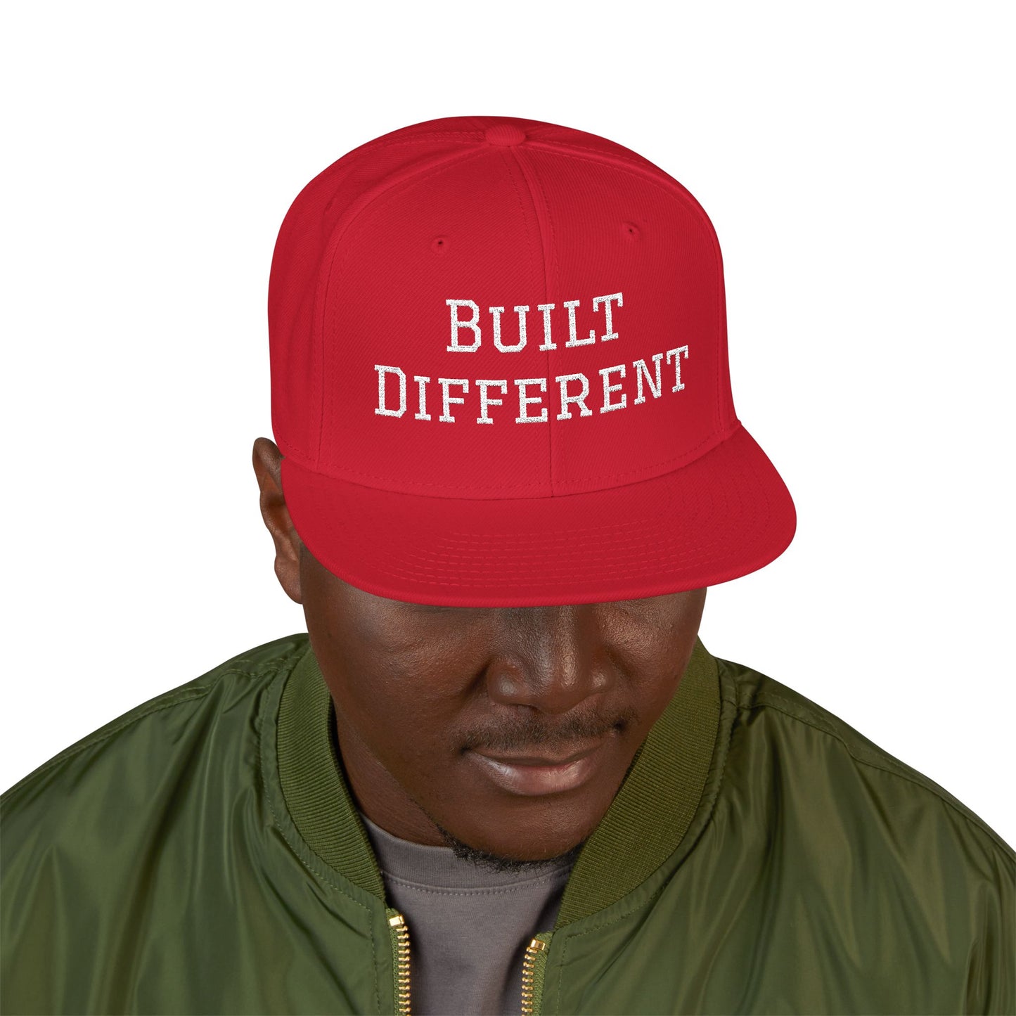 Built Different Embroidered Snapback Hat — Adjustable Streetwear Cap
