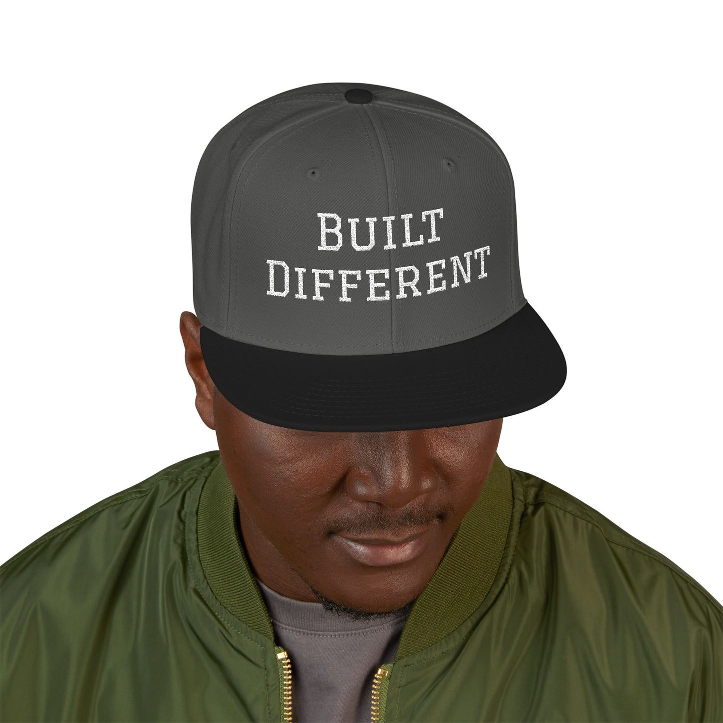 Built Different Embroidered Snapback Hat — Adjustable Streetwear Cap