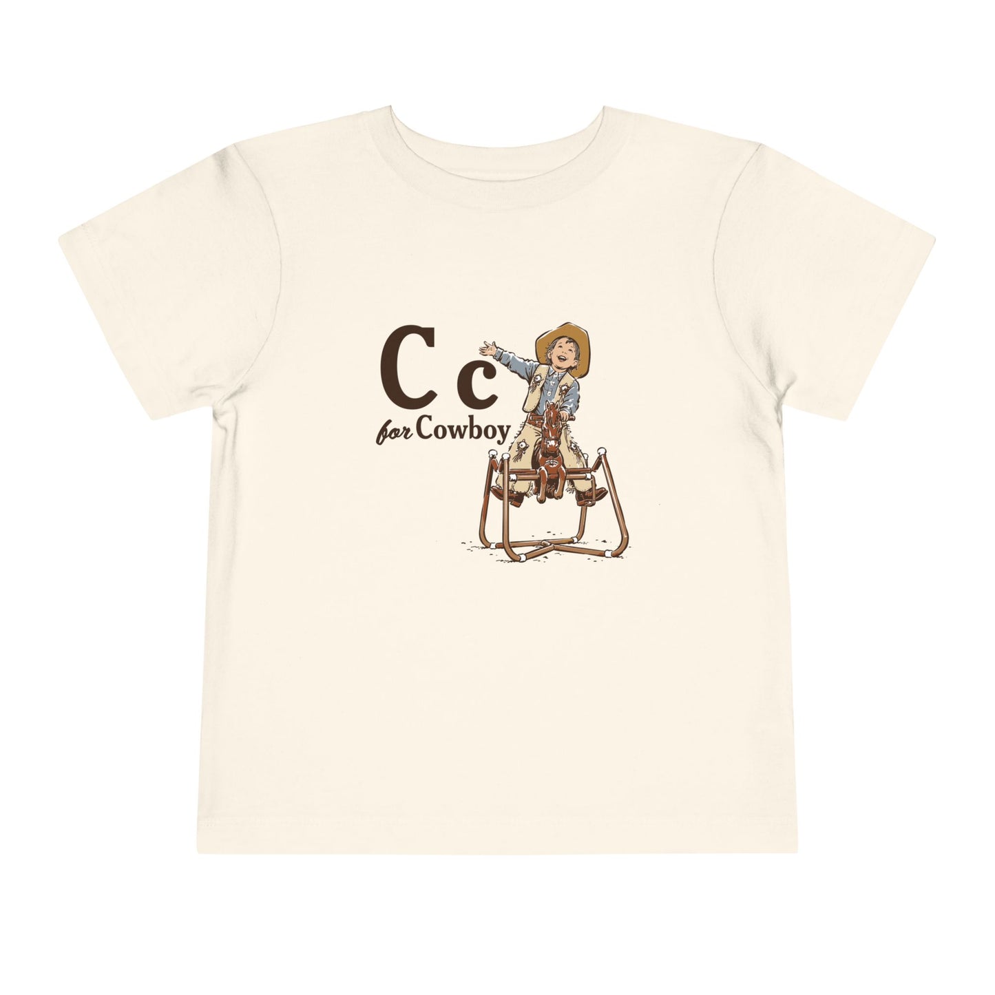 Toddler Tee — "C for Cowboy" Cute Western Cowboy Graphic Shirt