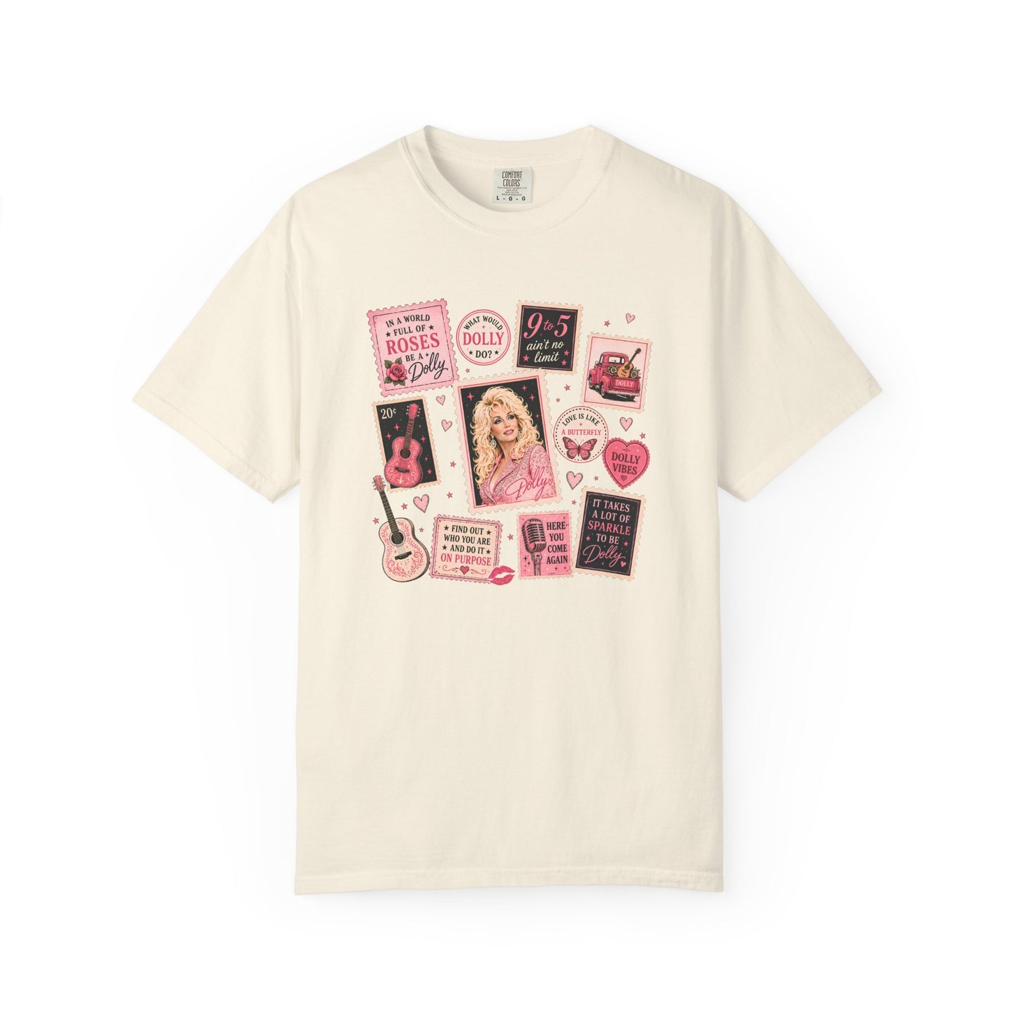Dolly Parton Pink Collage T-Shirt — Vintage Country Music Graphic Tee