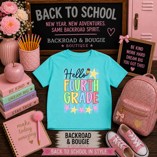 🌟📚 Hello Fourth Grade! Youth T‑Shirt