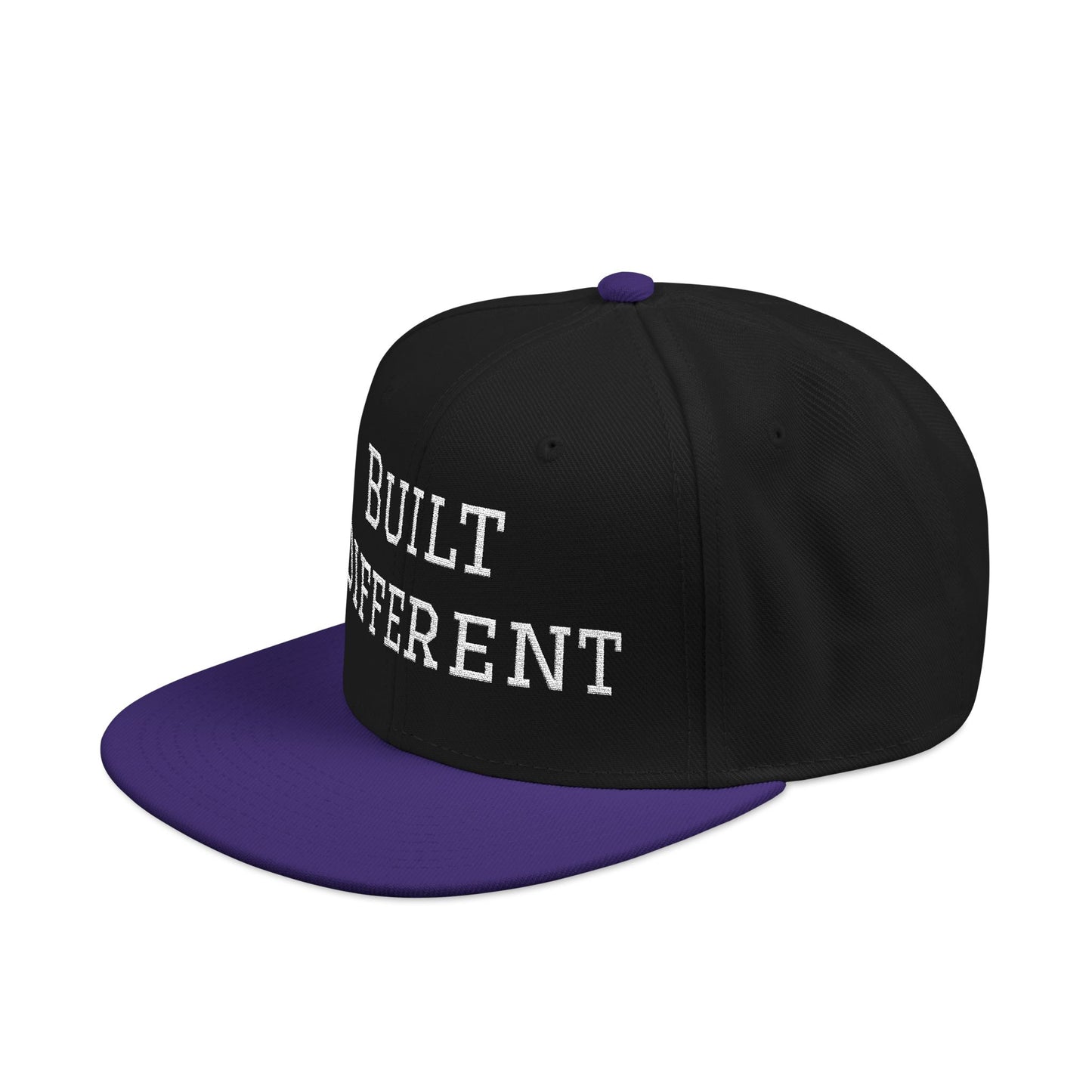Built Different Embroidered Snapback Hat — Adjustable Streetwear Cap