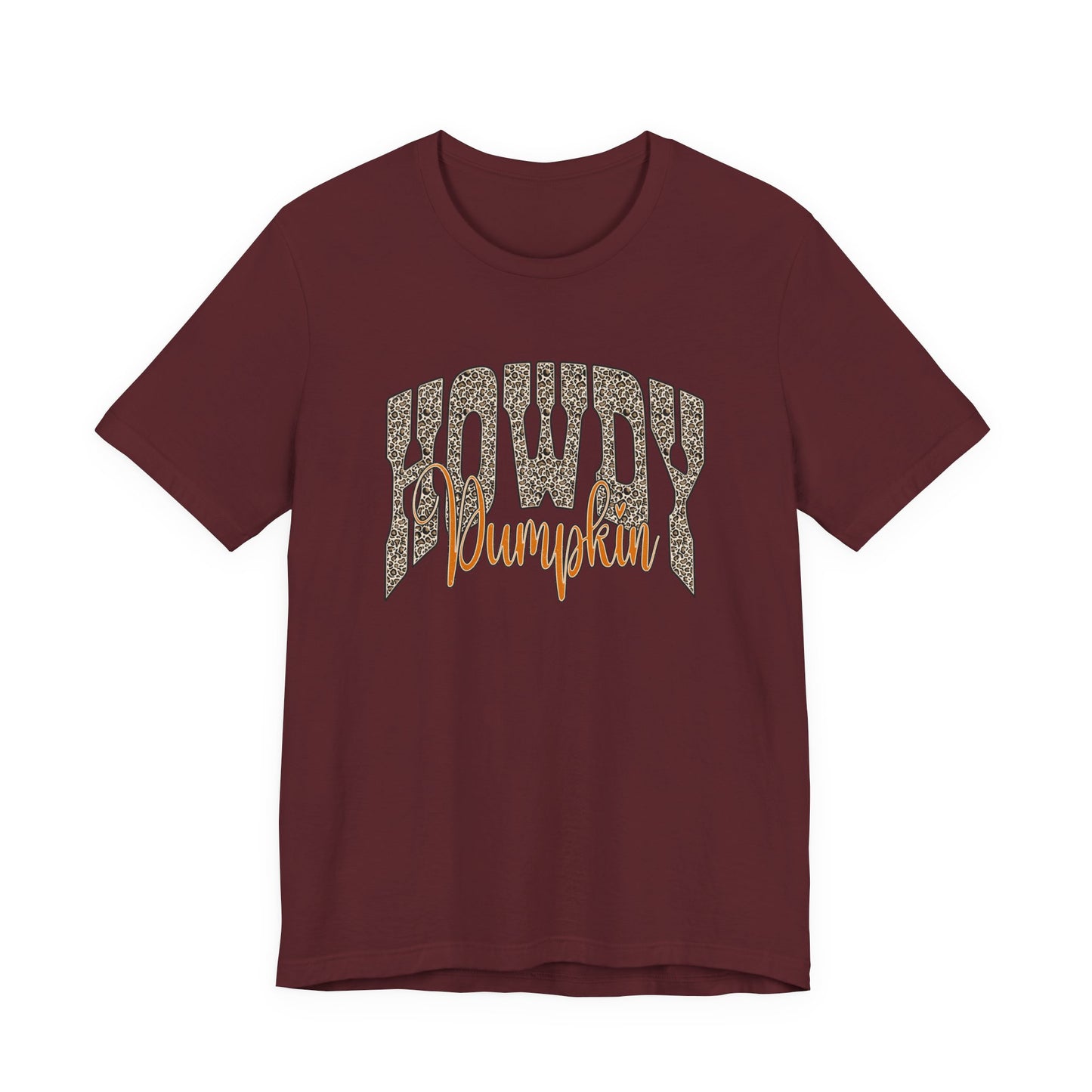 Howdy Pumpkin Leopard Print Tee — Fall Graphic T-Shirt