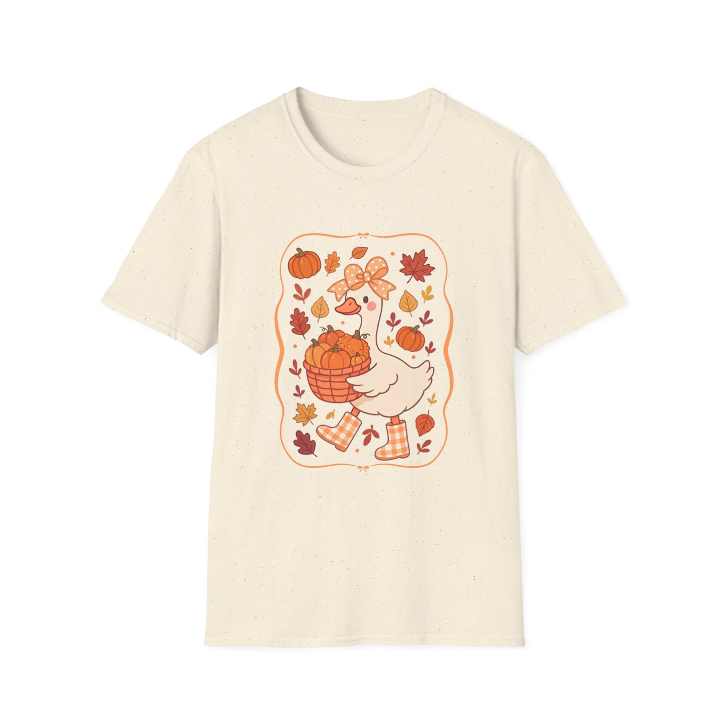 Autumn Goose Tee — Cute Pumpkin & Leaves Fall Graphic T-Shirt
