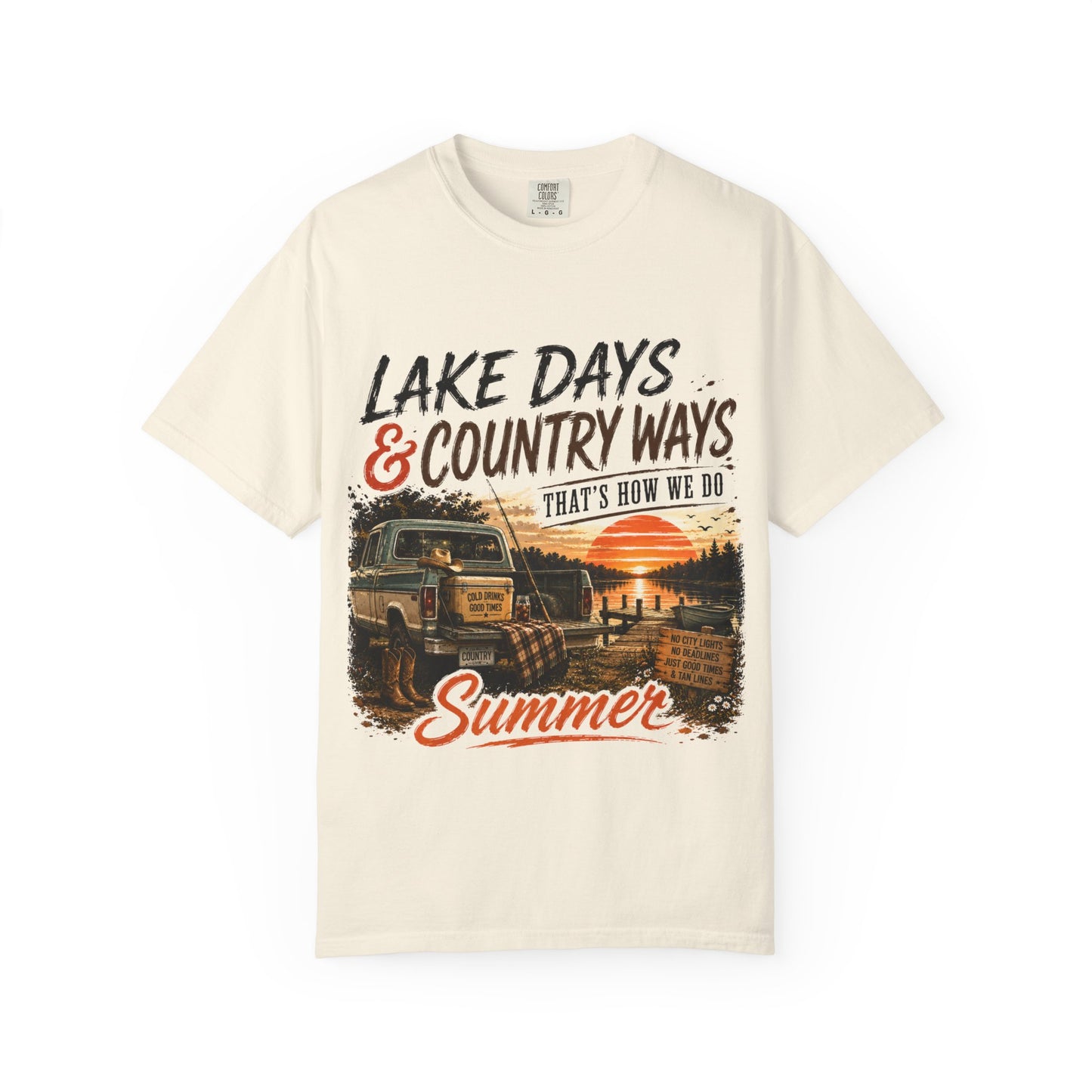 Lake Days & Country Ways T-Shirt — Vintage Summer Truck Graphic