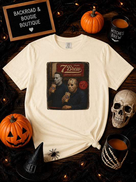 ☕🎃 Horror & Coffee Graphic Tee 🎃☕